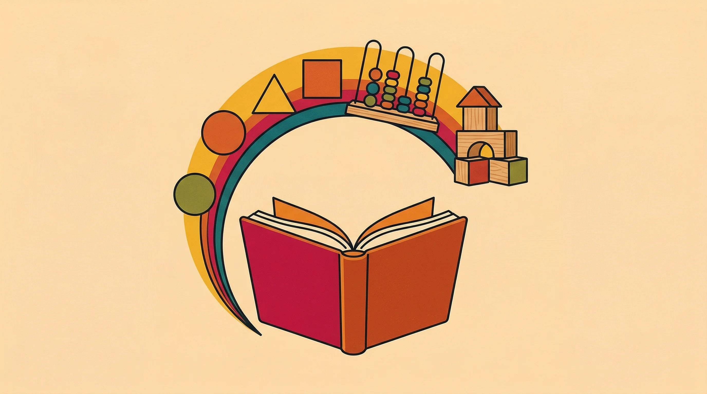 Digital illustration for article section "The Long Tail" in "SXSW EDU 2026 Winners: Seven EdTech Startups Tackle Real Classroom Needs" - A clean, minimalist conceptual illustration representing early childhood math education and personal...