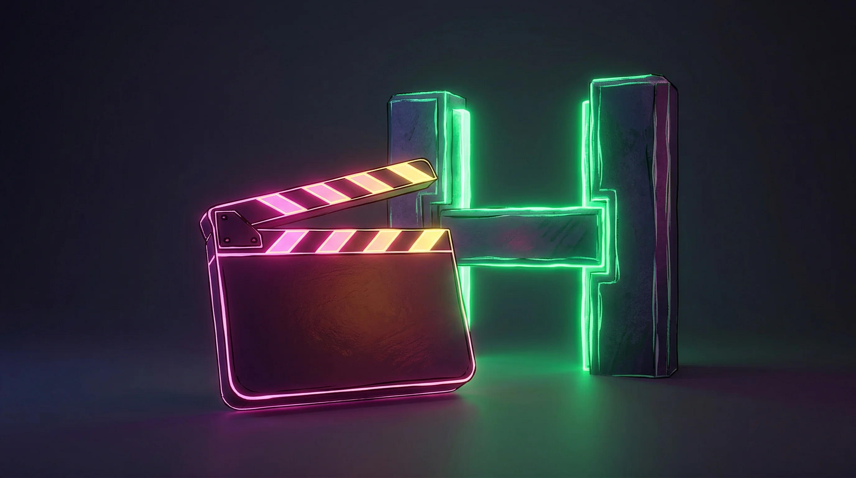 Digital illustration for article section "A Bet on Professional Workflow" in "YC-Backed Martini Launches 'Film Set' Interface for AI Video Production" - A minimalist and conceptual representation of a professional creative workflow, featuring a sleek, s...