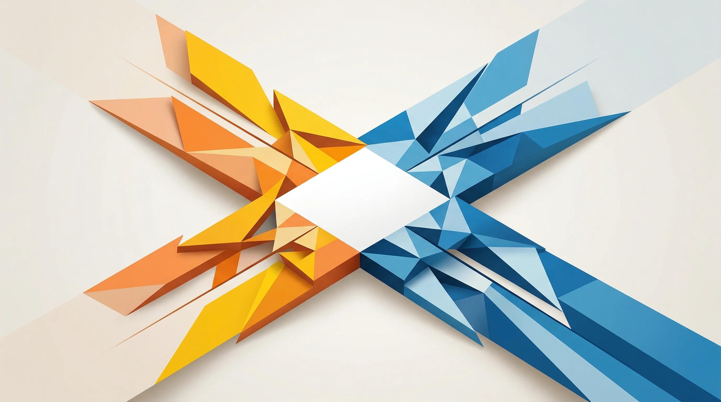 Digital illustration for article section "B2C Meets B2B" in "Rasa Legal Raises $5M to Democratize Criminal Record Clearance" - A minimalist and conceptual Neo-Cubist illustration representing the seamless merging of B2B and B2C...