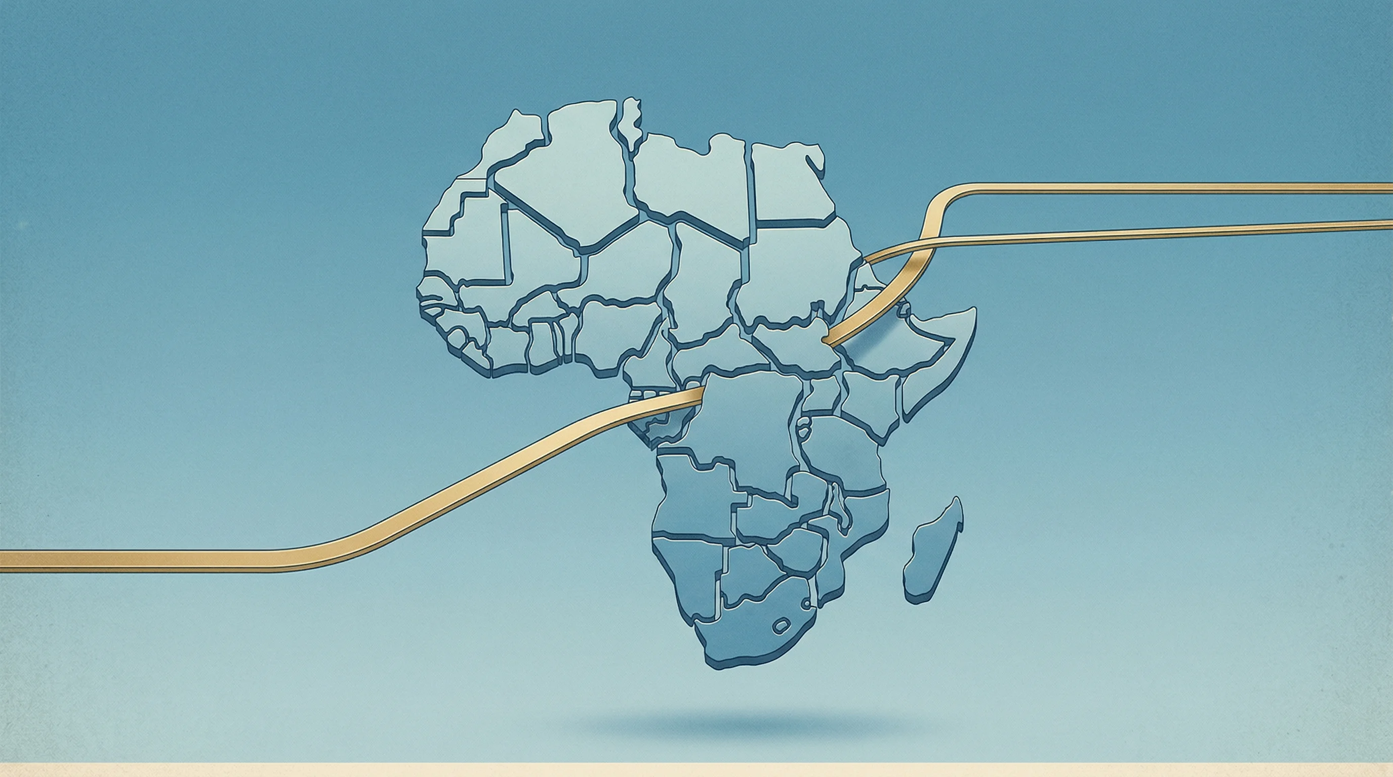 Digital illustration for article section "Adyen Experience Meets African Fragmentation" in "NjiaPay Raises $2.1M Seed to Fix Africa's Payment Fragmentation" - A conceptual and minimal illustration representing the unification of a fragmented market, featuring...