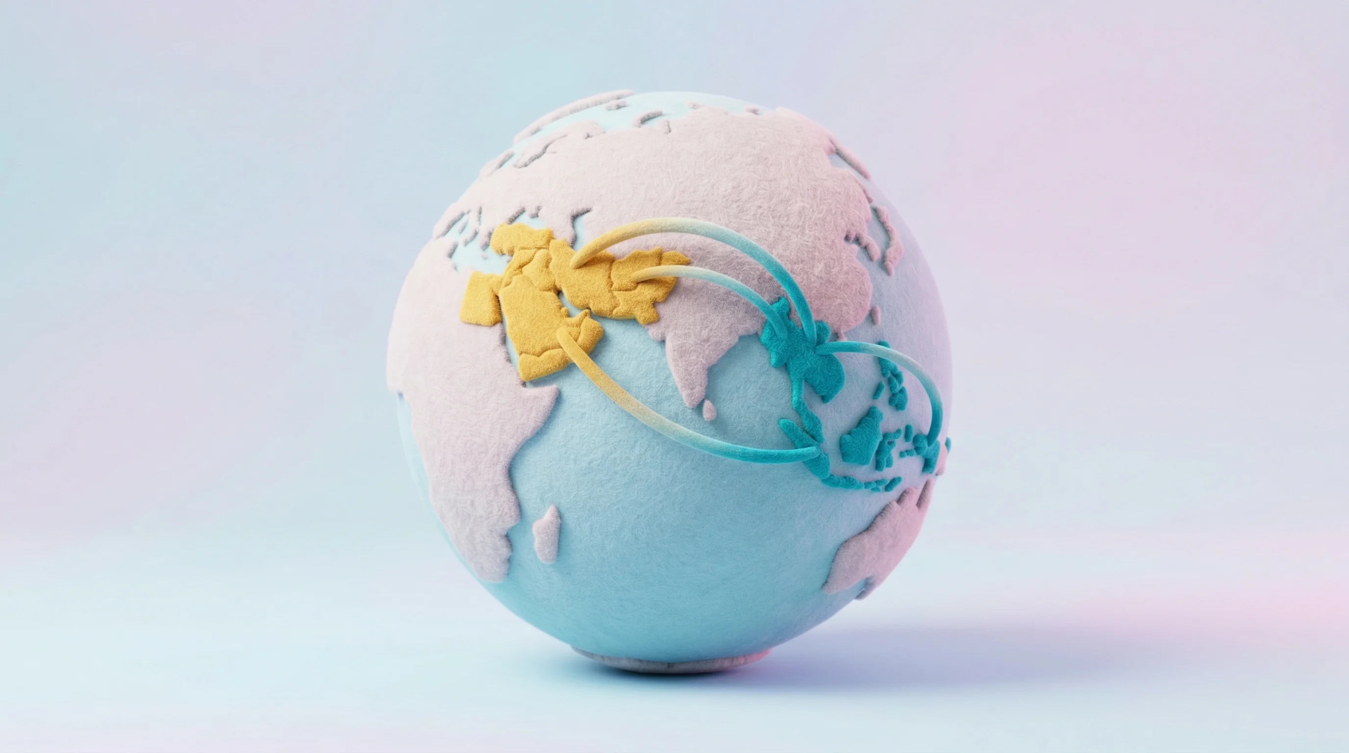 Digital illustration for article section "Geographic Ambitions" in "IDfy Raises ₹476 Crore Series F to Fuel RegTech Expansion, M&A" - A clean, minimal 3D conceptual illustration representing geographic expansion, featuring a single st...