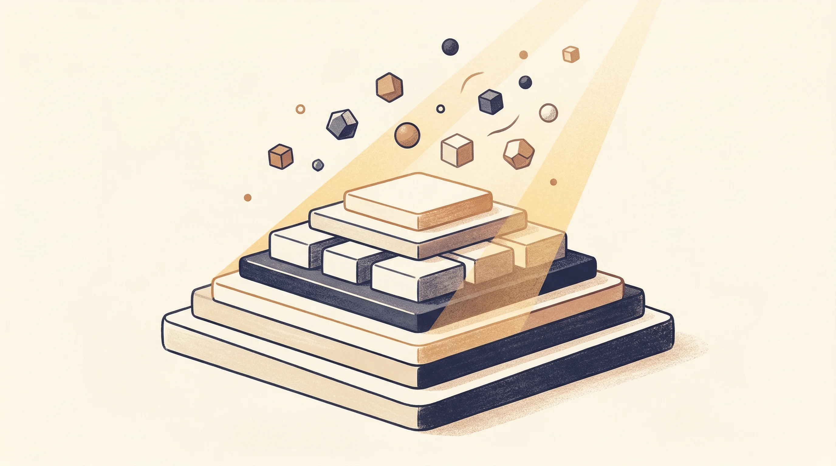 Digital illustration for article section "What Comes Next" in "Scanner Raises $22M Series A as AI Agents Reshape Security Operations" - A conceptual, minimalist illustration representing a foundational data layer for AI-scale security, ...