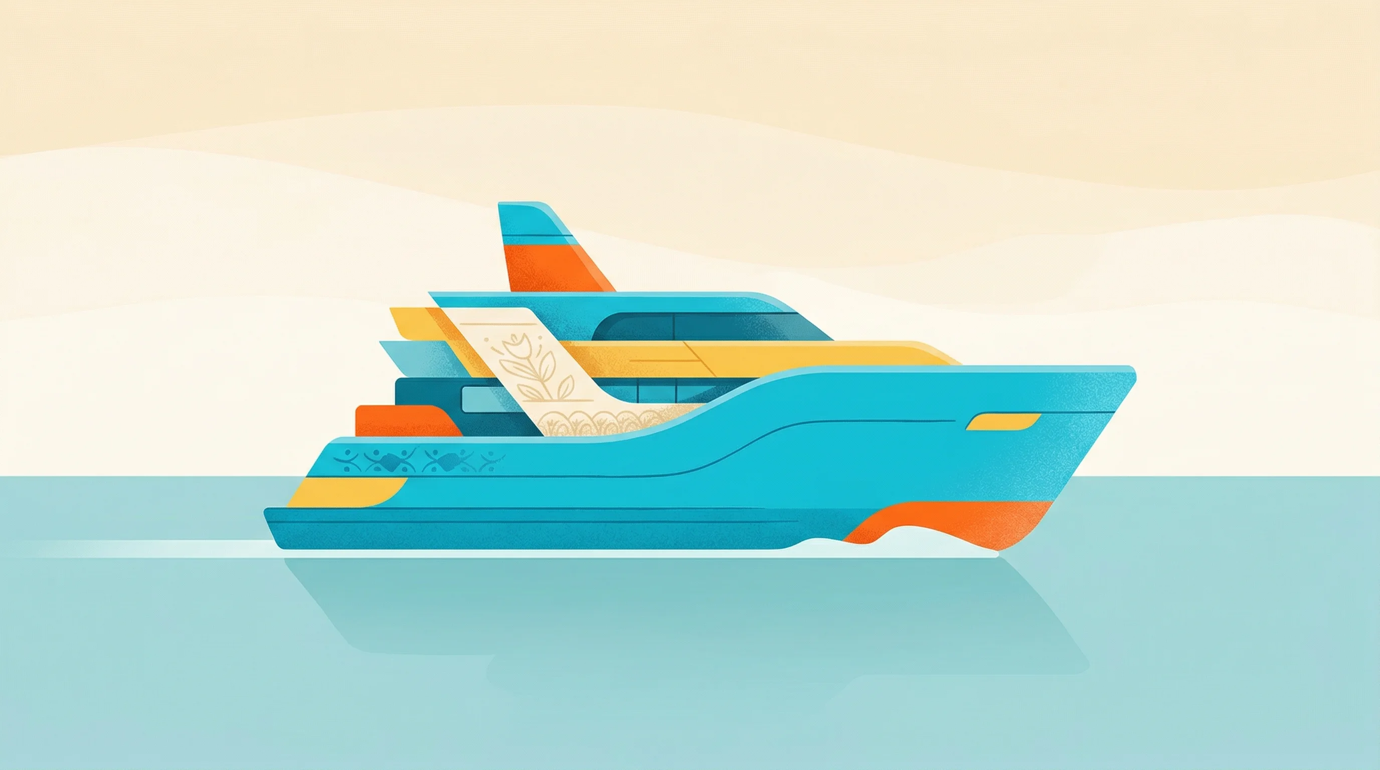 Digital illustration for article section "The Early Movers" in "Nearly Half of YC's Latest Batch Bet on Agentic AI: Inside the Shift" - A minimalist, conceptual illustration of a sleek, self-assembling geometric vessel confidently movin...