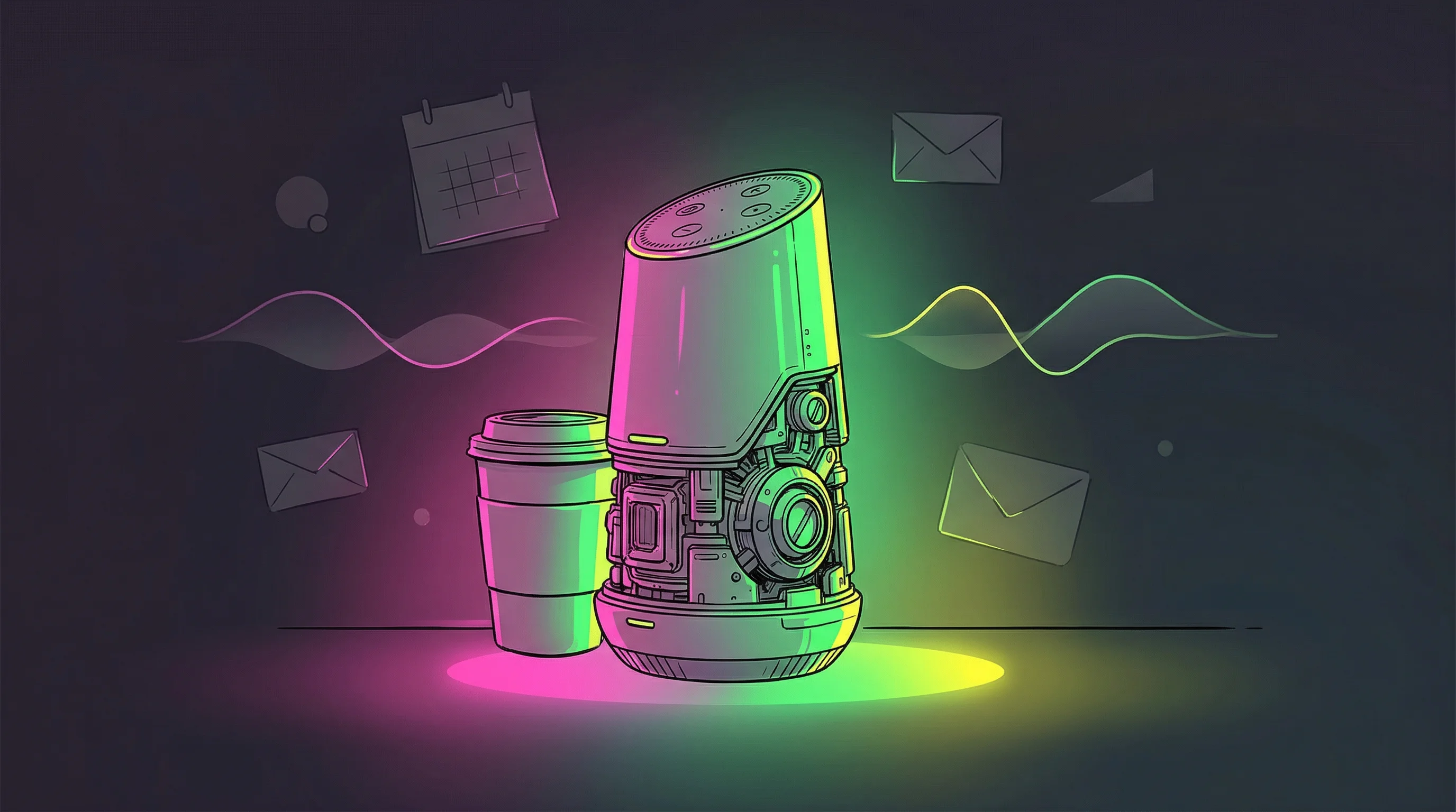 Digital illustration for article section "Everyone Wants Your Morning" in "NotebookLM Founders' Huxe Turns Your Digital Life Into AI Radio" - A clean, minimalist conceptual illustration representing the competitive landscape of automated morn...