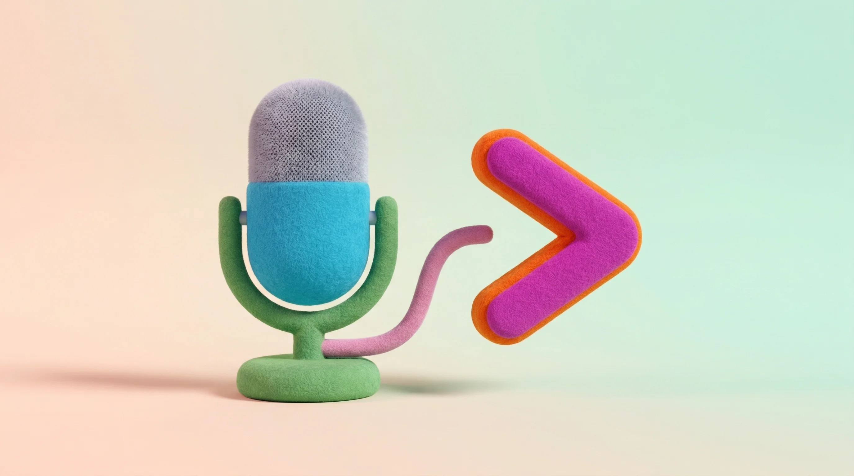 Digital illustration for article section "A Voice Assistant You Can Actually Try" in "RunAnywhere Claims Fastest AI Inference Engine for Apple Silicon" - A clean, minimalist 3D conceptual illustration representing an on-device macOS voice assistant, feat...