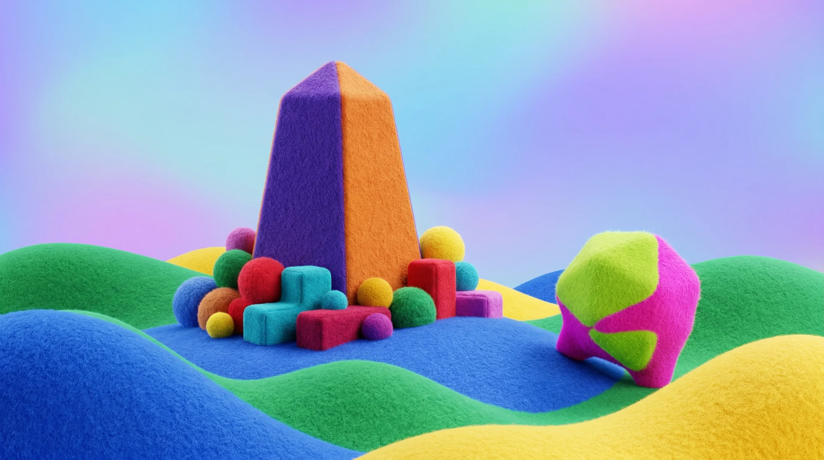 Digital illustration for article section "The Landscape They're Entering" in "RunAnywhere Claims Fastest AI Inference Engine for Apple Silicon" - A contemporary 3D illustration depicting a new entity entering a competitive, fragmented landscape, ...