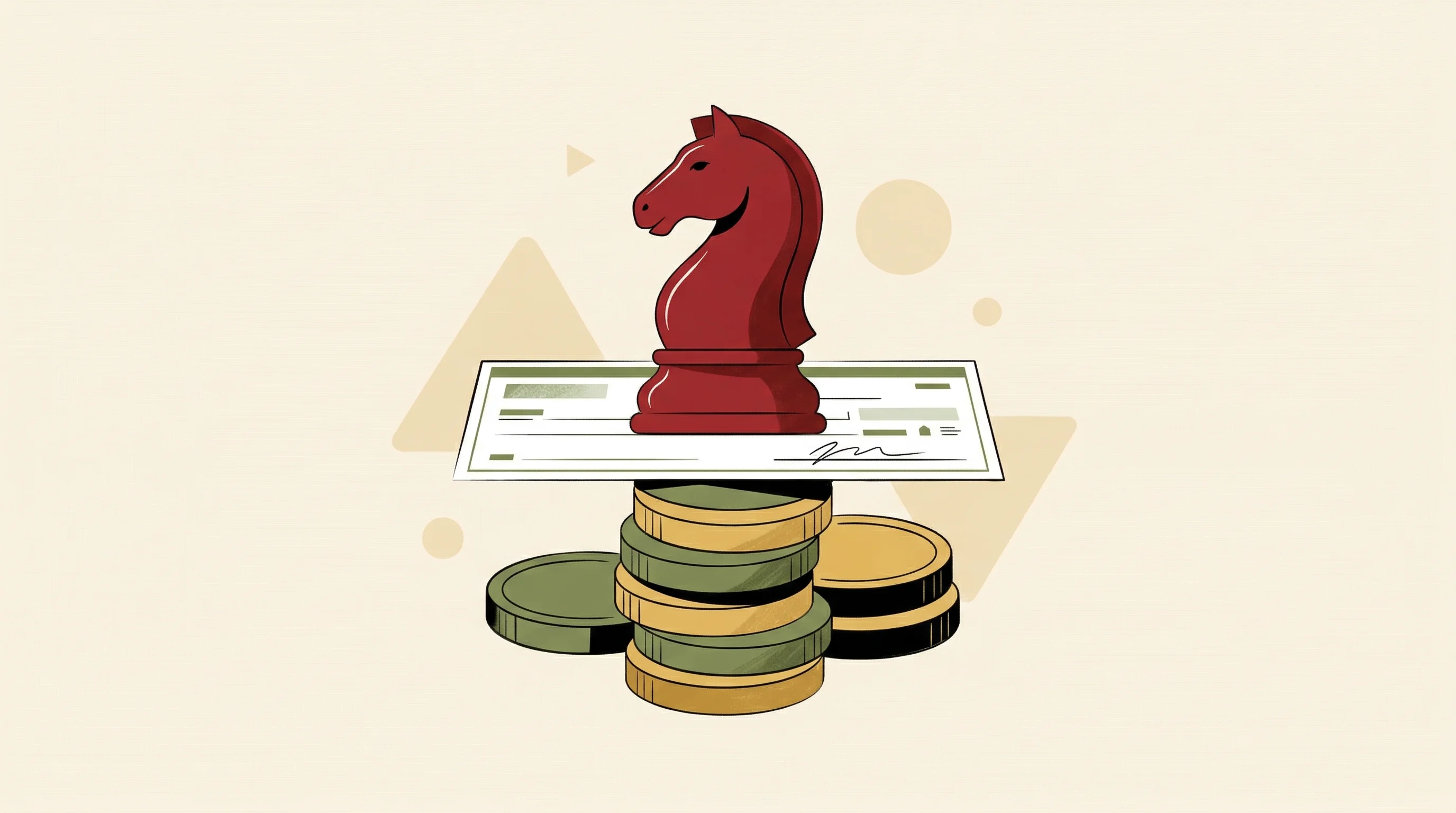 Digital illustration for article section "Why the Corporates Are Paying Attention" in "Reco Raises $30M Series B to Tackle Shadow AI Security Crisis" - A minimalist illustration of a sleek, abstract chess knight resting elegantly atop a stylized corpor...