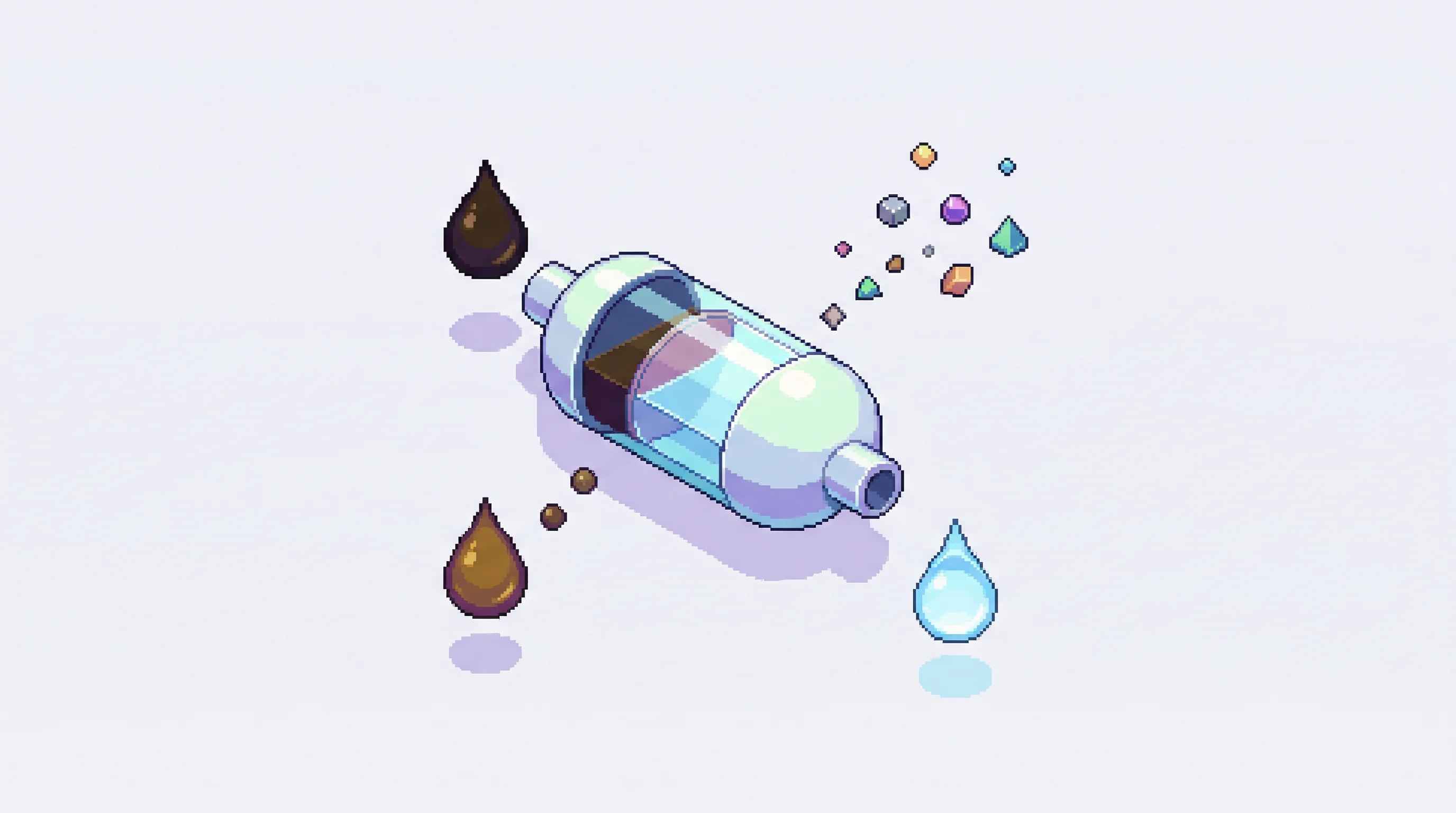 Digital illustration for article section "The "No Hydrogen" Purification Claim" in "PolyCycl Raises Series A to Scale Plastic Waste Recycling Technology" - A clean, minimal, and conceptual visualization of a revolutionary chemical purification process, fea...