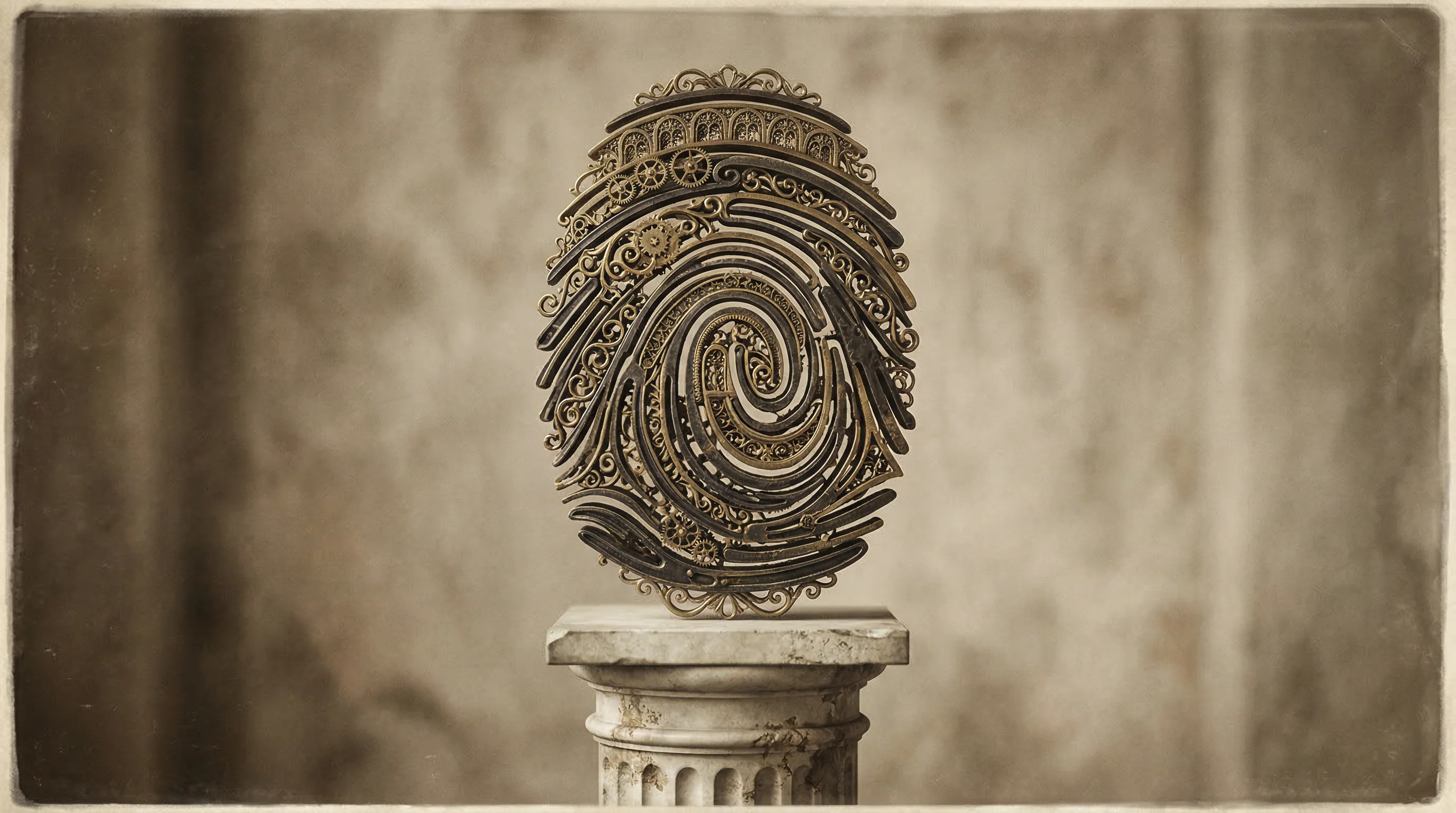 Digital illustration for article section "Credibility Meets Constraints" in "Sarvam AI Launches Indus: India's Multilingual Answer to ChatGPT" - A conceptual and minimalist representation of foundational tech policy and biometric identity, featu...