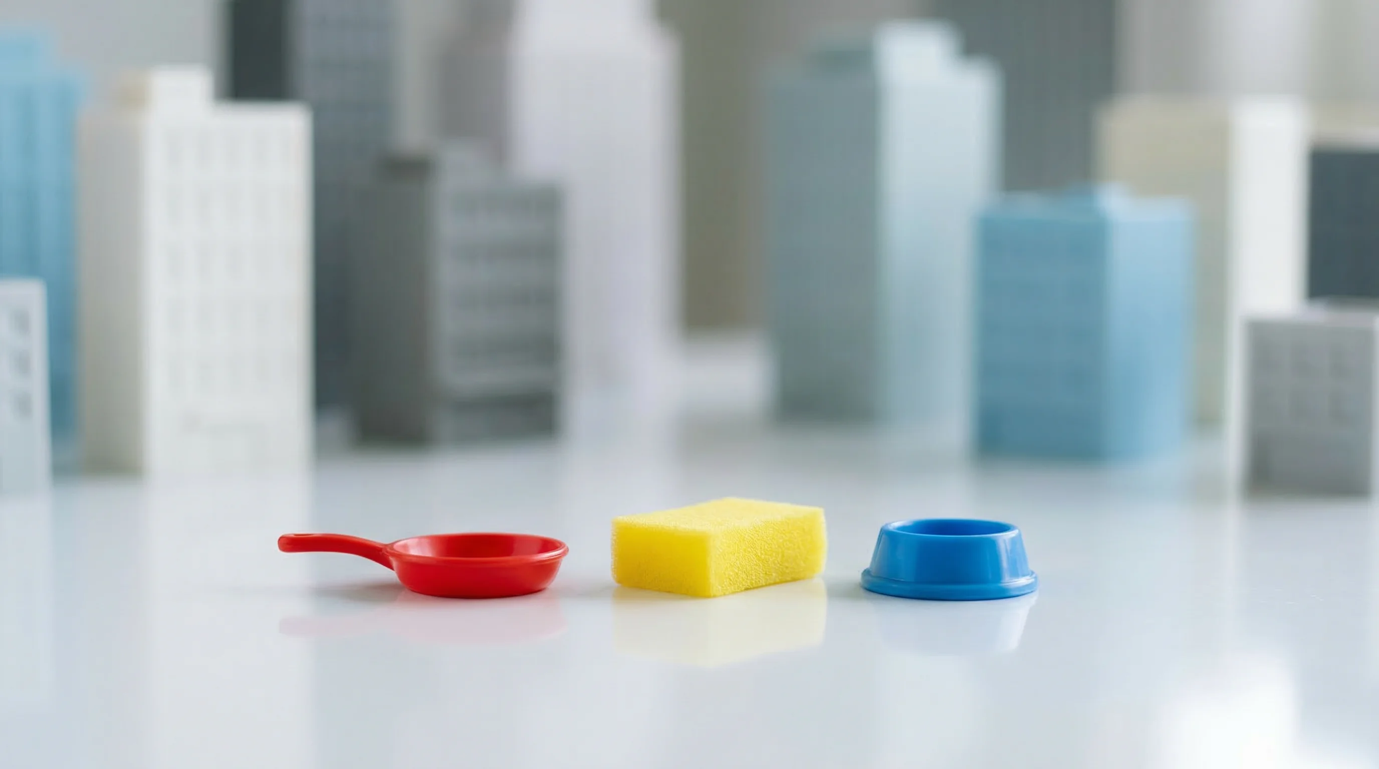 Digital illustration for article section "What Comes Next" in "23-Year-Old's Pronto Hits $100M Valuation in 11 Months" - A macro photography shot of a clean, minimalist miniature plastic city scene representing business e...
