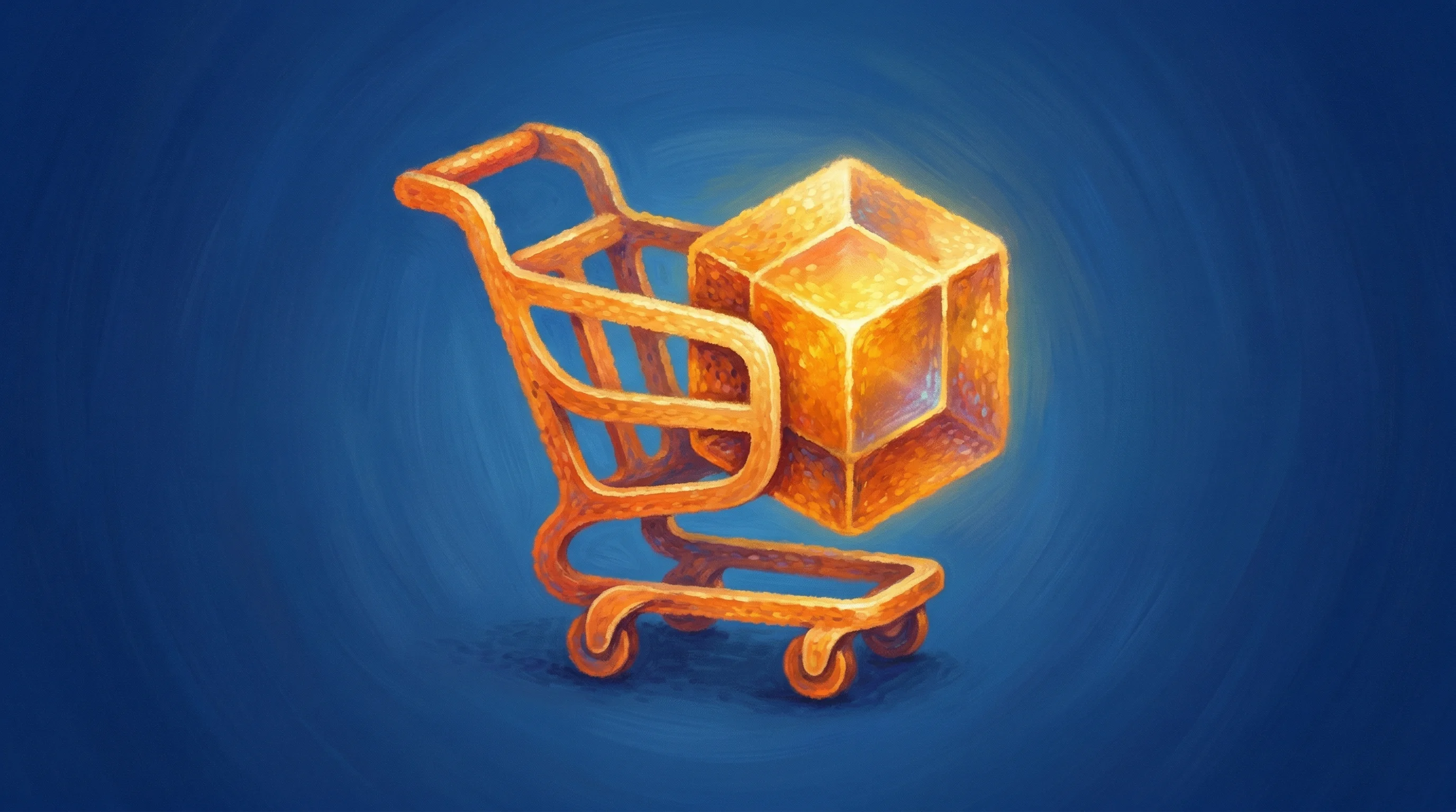 Digital illustration for article section "What Retailers Actually Need" in "The Invisible Insurance Boom: How Embedded Coverage Is Reshaping Checkout" - A minimalist and conceptual visual representation of seamless e-commerce integration, featuring a sl...