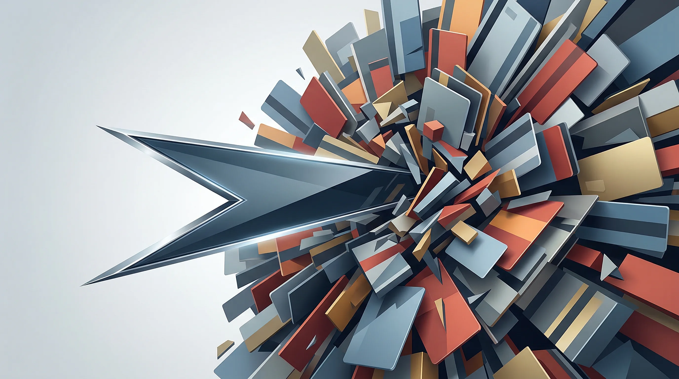 Digital illustration for article section "Crowded Field, Narrow Wedge" in "Oolka Raises $7M Seed to Democratize Credit Access in India" - A conceptual, modern visualization of a "narrow wedge" entering a "crowded field" of financial compe...