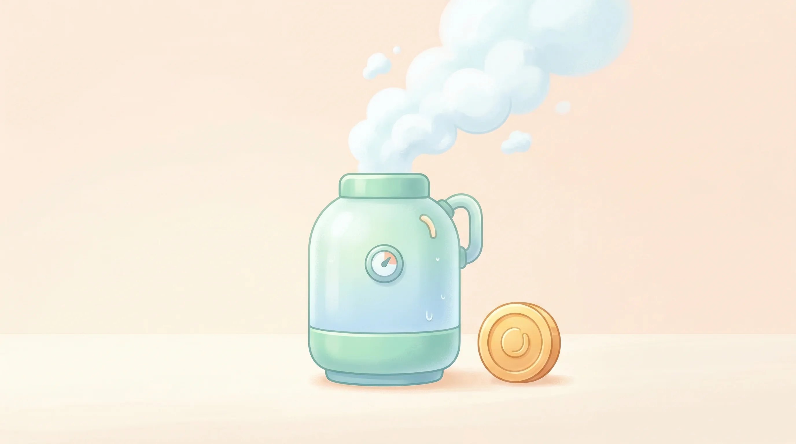 Digital illustration for article section "The Contenders and Their Bets" in "How Photonic Computing Could Solve AI's Energy Crisis" - A clean, minimalist illustration of a stylized, rounded cryogenic cooling vessel emitting gentle, pi...