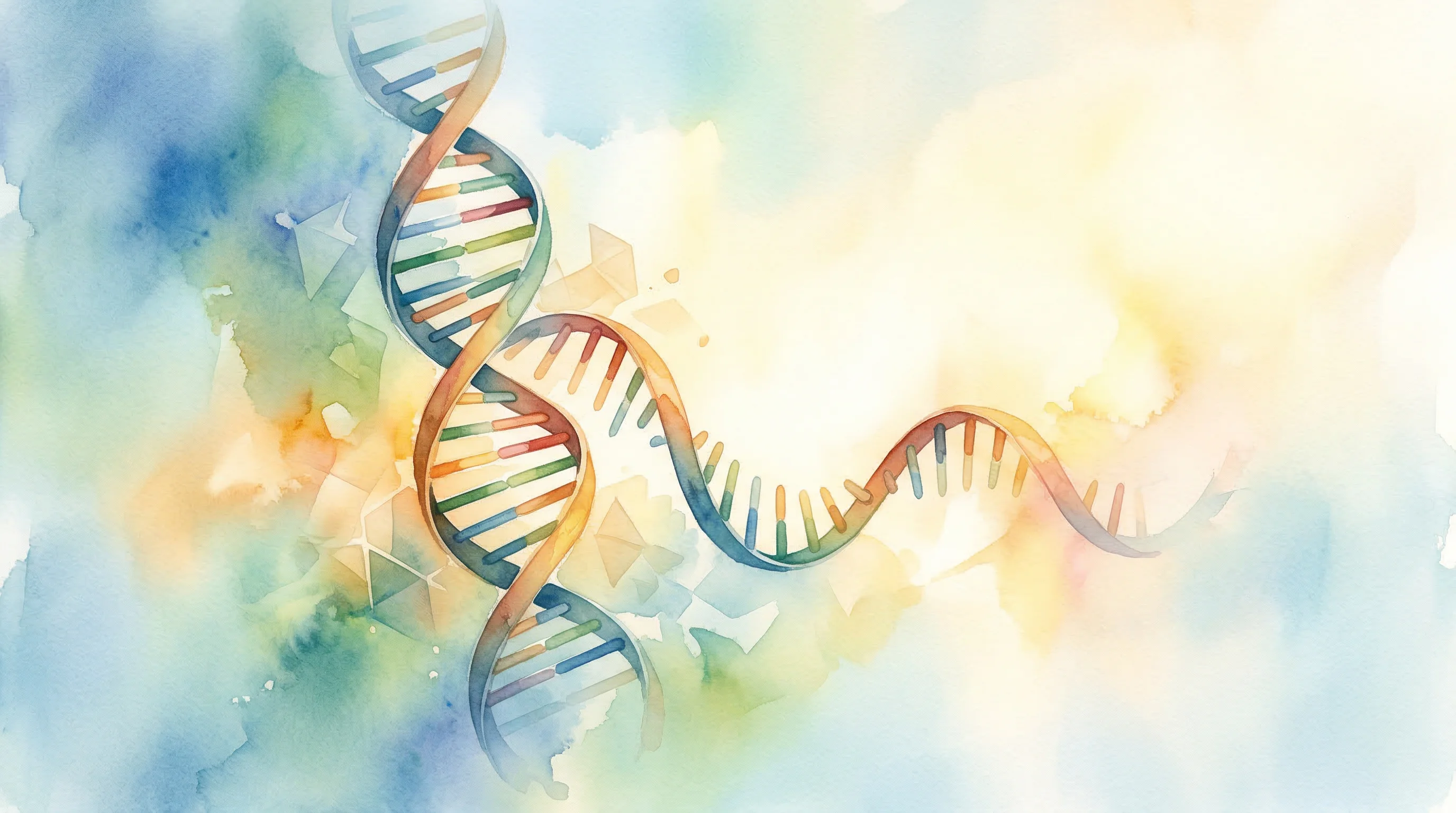 Digital illustration for article section "Engineering Notes From the Frontier" in "Strand AI Launches Models to Predict Missing Biology Data for Drug Trials" - A minimalist and conceptual visualization of a DNA double helix elegantly unraveling and transitioni...