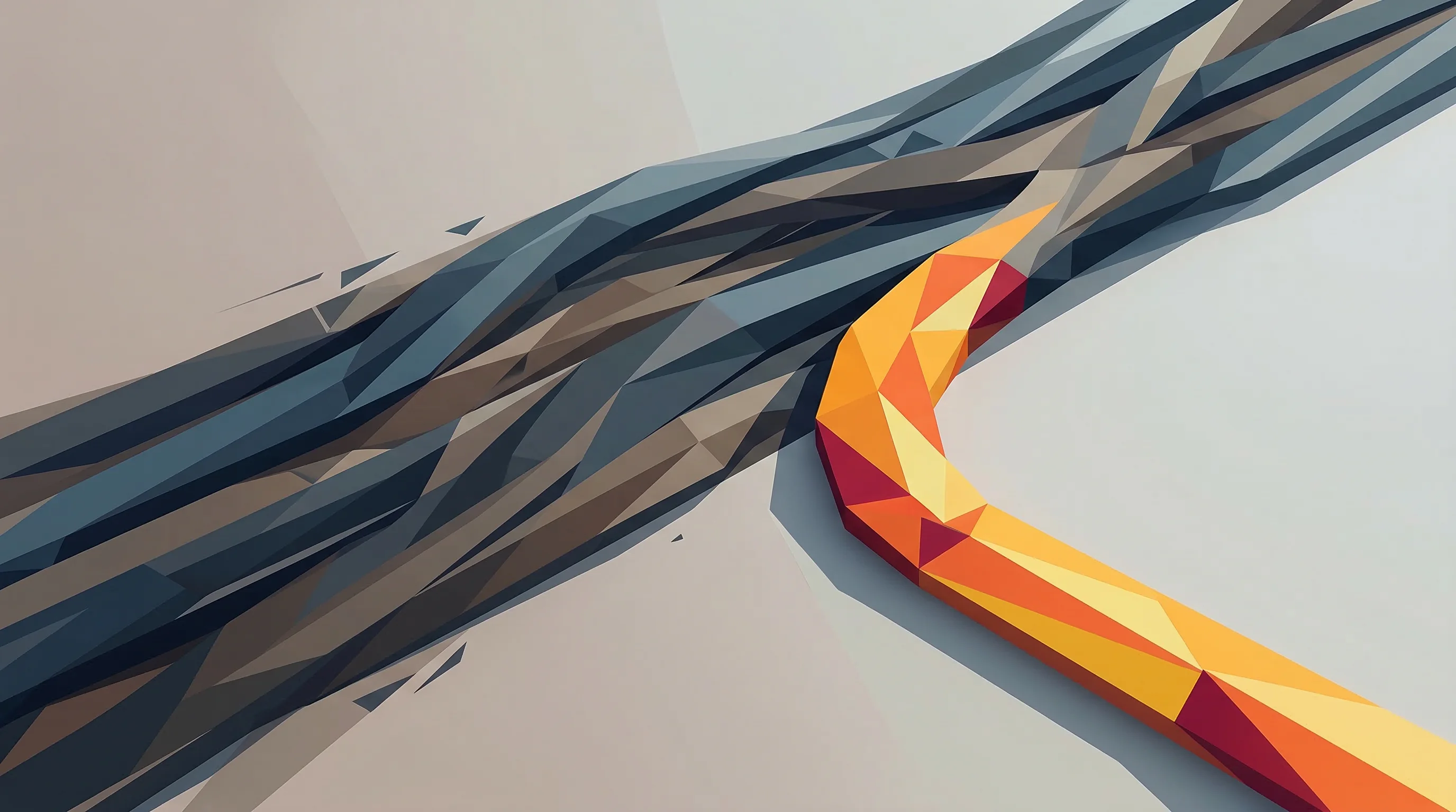 Digital illustration for article section "A Different Lane" in "Avvoka Raises £14M to Scale AI Legal Drafting to US Market" - A clean, minimalist conceptual image representing strategic divergence, featuring a single, brightly...