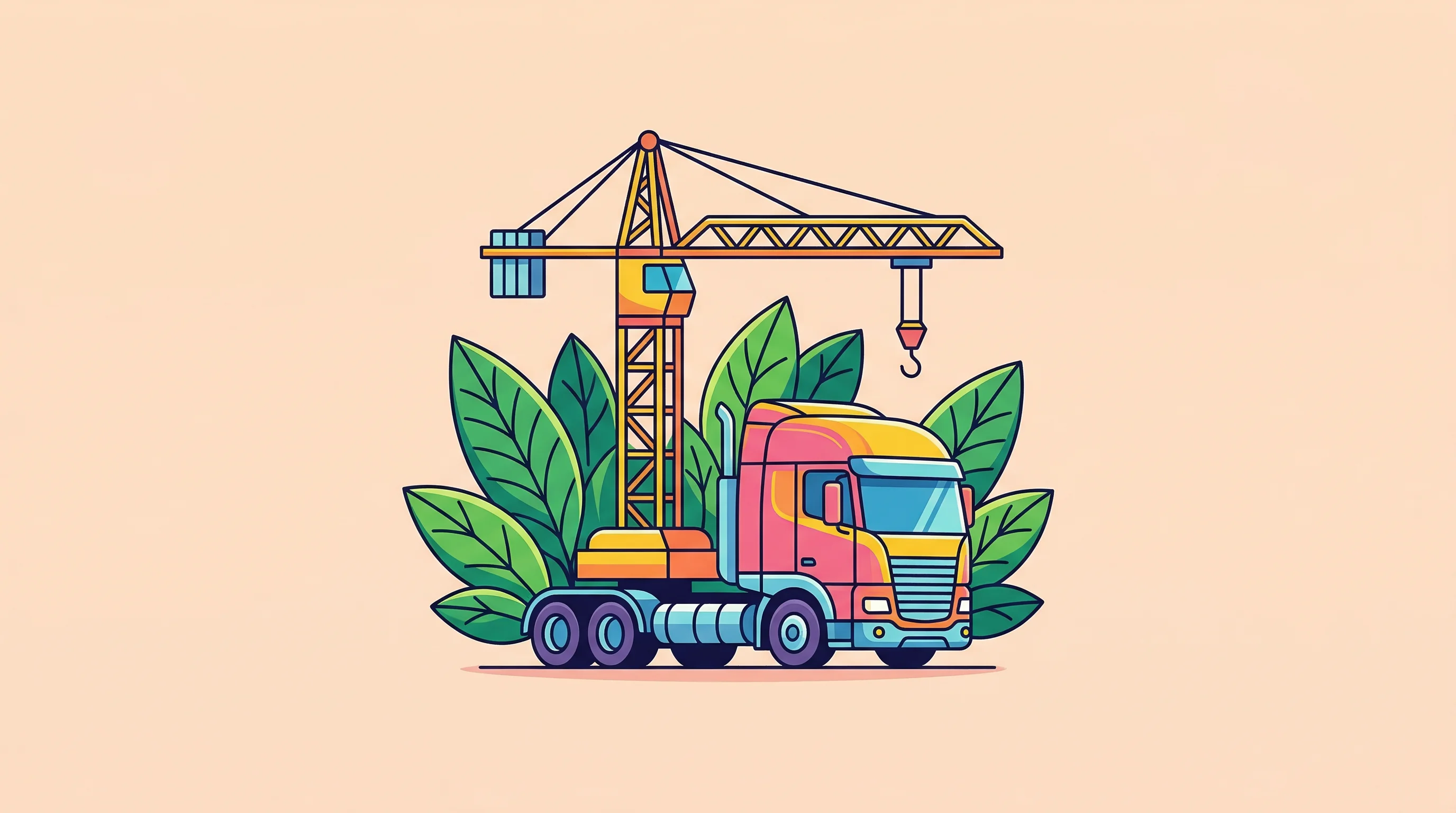Digital illustration for article section "What They're Selling, and to Whom" in "YC's Panta Launches AI Agents to Automate Commercial Insurance Brokerage" - A clean, minimalist conceptual illustration representing foundational industries building the modern...