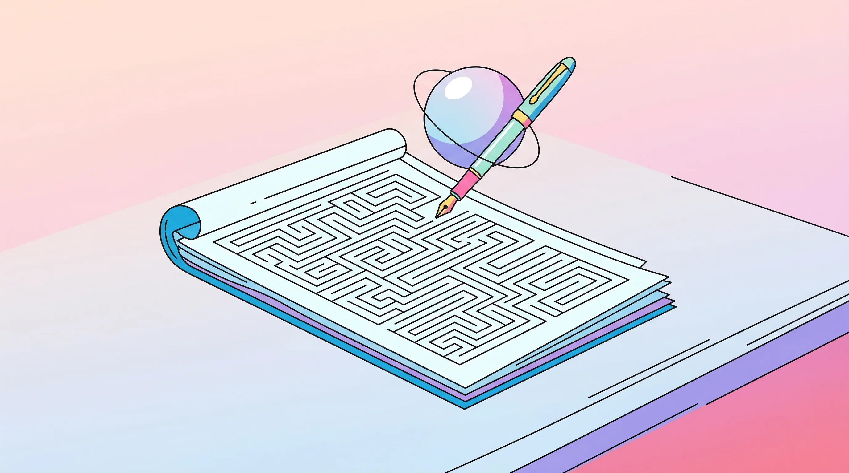 Digital illustration for article section "The Open Questions" in "YC's Panta Launches AI Agents to Automate Commercial Insurance Brokerage" - A clean, minimalist conceptual illustration depicting the complexities of automated regulatory compl...