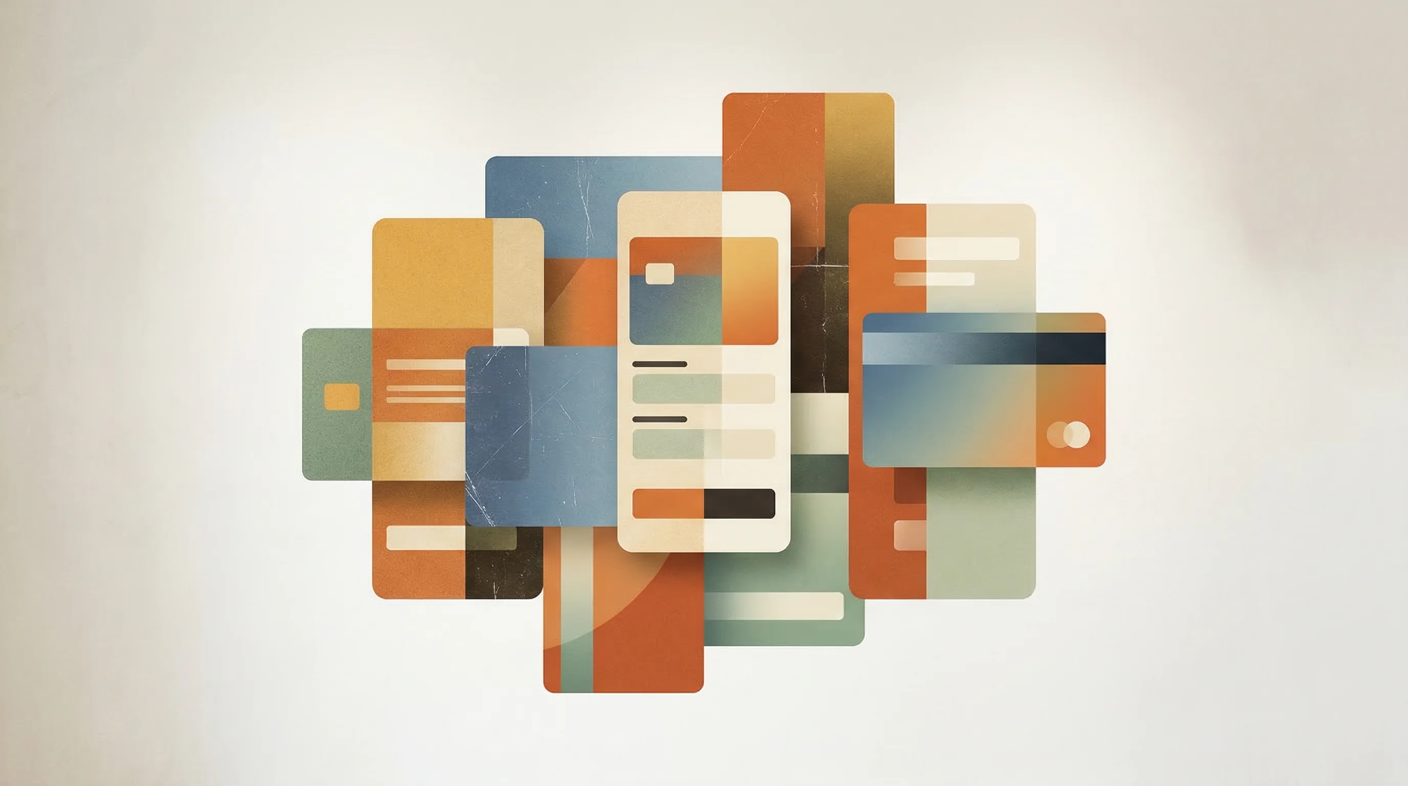 Digital illustration for article section "Not Exactly Alone" in "Ex-Apple Engineers Launch Platform to Bypass App Store Fees" - A minimalist and conceptual surreal digital collage representing a competitive digital payment ecosy...