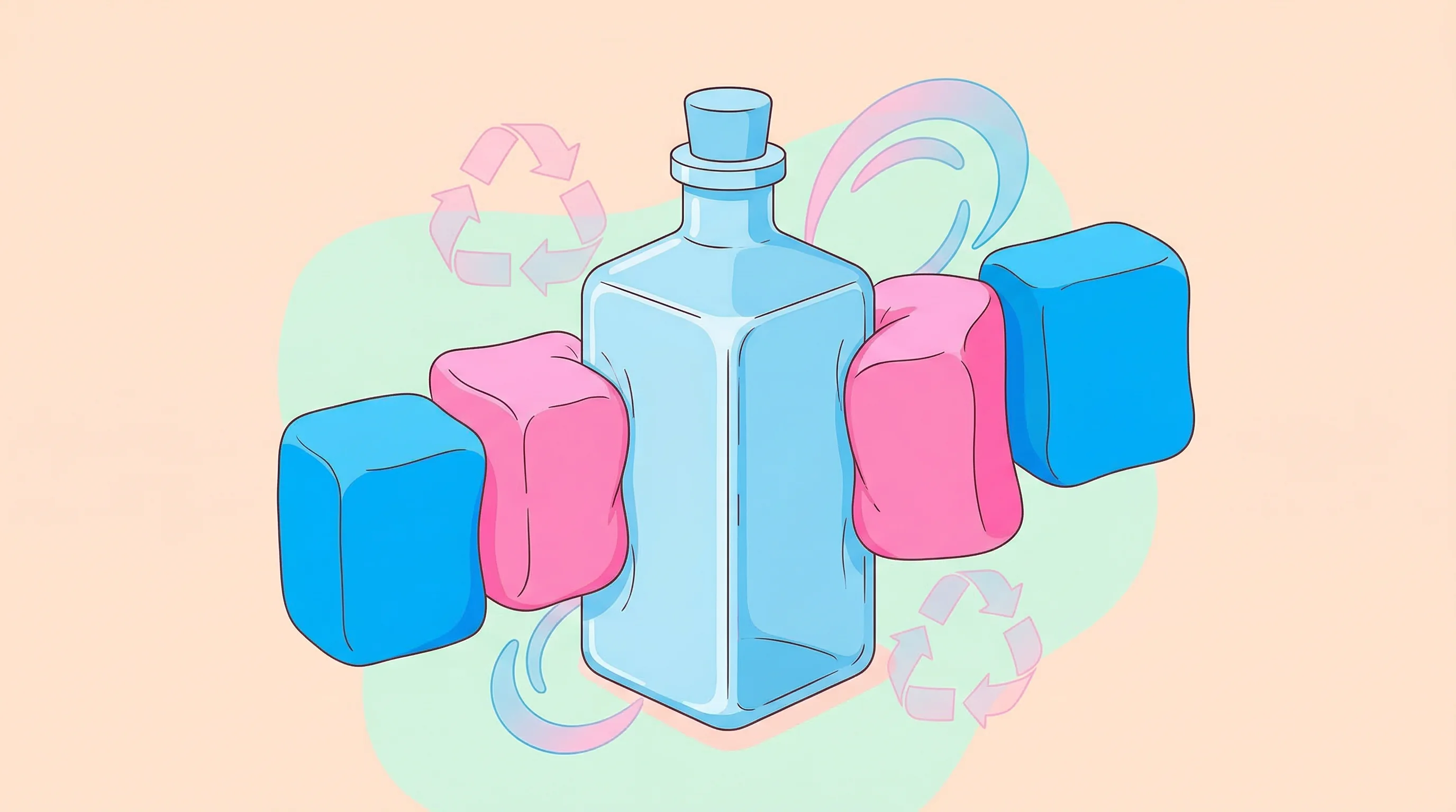 Digital illustration for article section "The Regulatory Squeeze" in "PolyCycl Raises $2.86M to Scale Chemical Recycling Tech in India" - A clean, minimal, and conceptual composition featuring a single, stylized piece of rigid packaging, ...