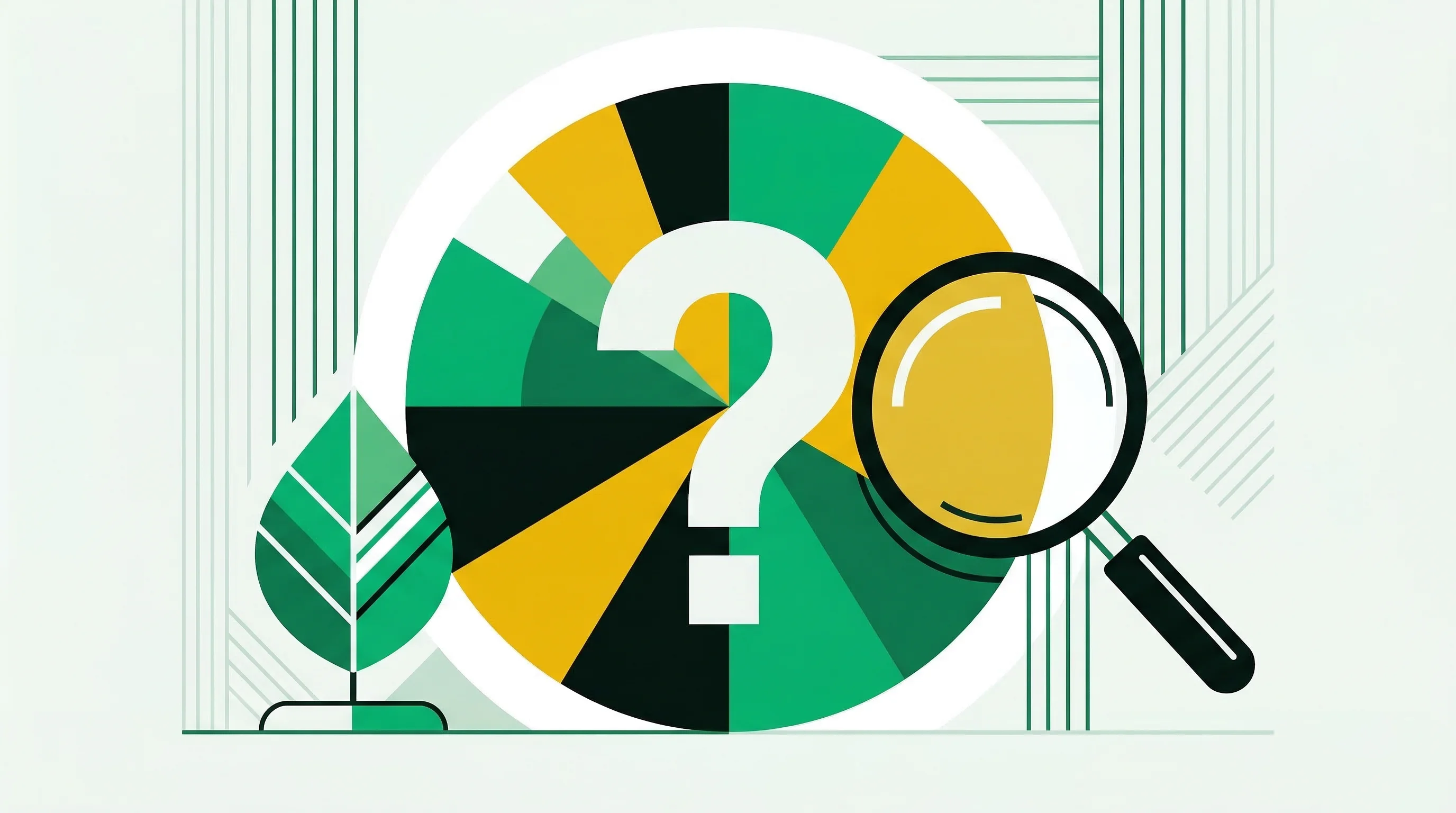 Digital illustration for article section "What's still unproven, and what's missing" in "PolyCycl Raises Series A to Scale Plastic-to-Oil Tech Across India" - A conceptual and minimalist illustration representing unverified environmental claims and missing da...