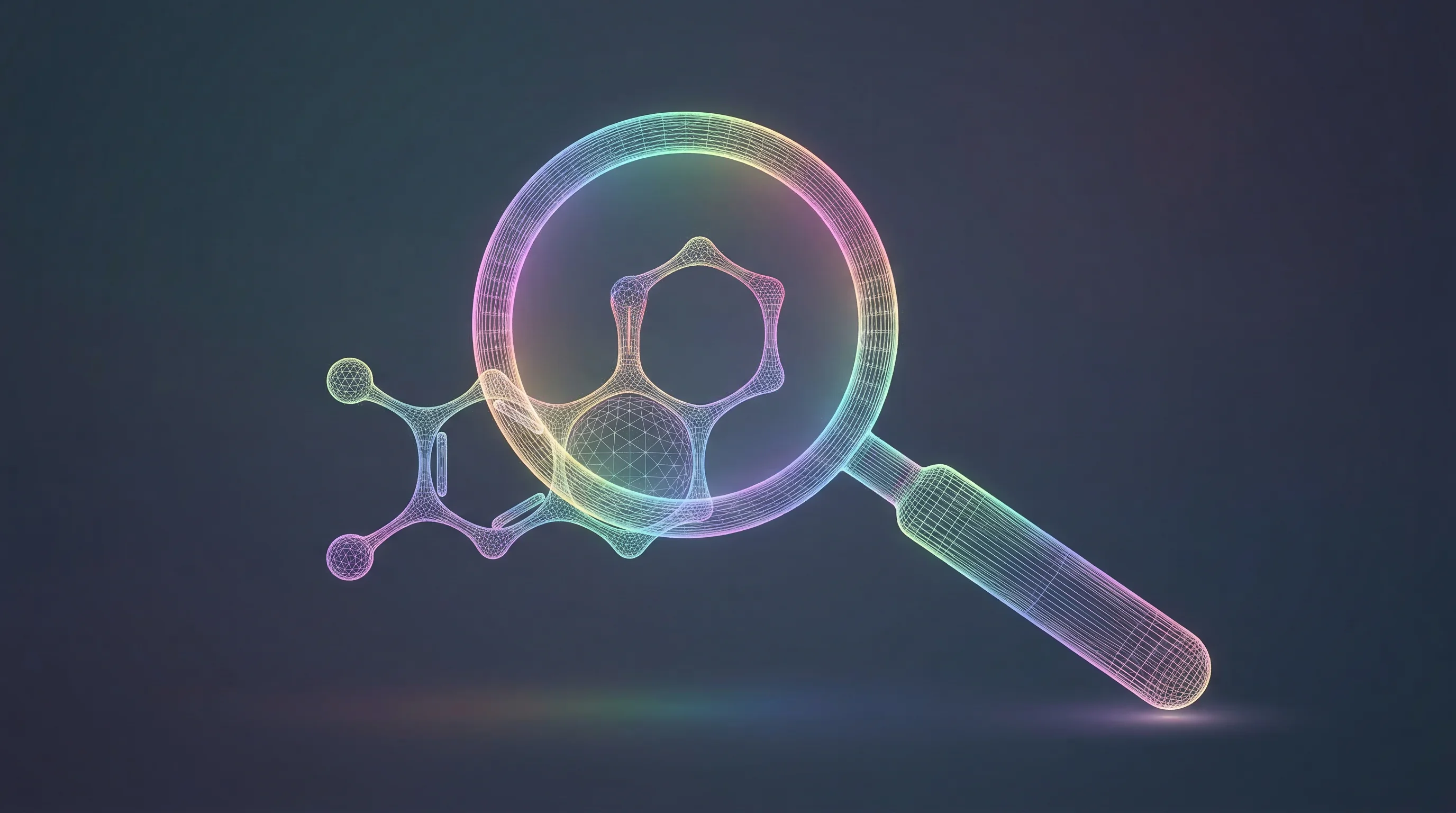 Digital illustration for article section "The Regulatory Unknown" in "Strand AI Predicts Missing Biology Data With Foundation Models" - A clean, minimal, and conceptual composition featuring a sleek, modern magnifying glass focusing tig...
