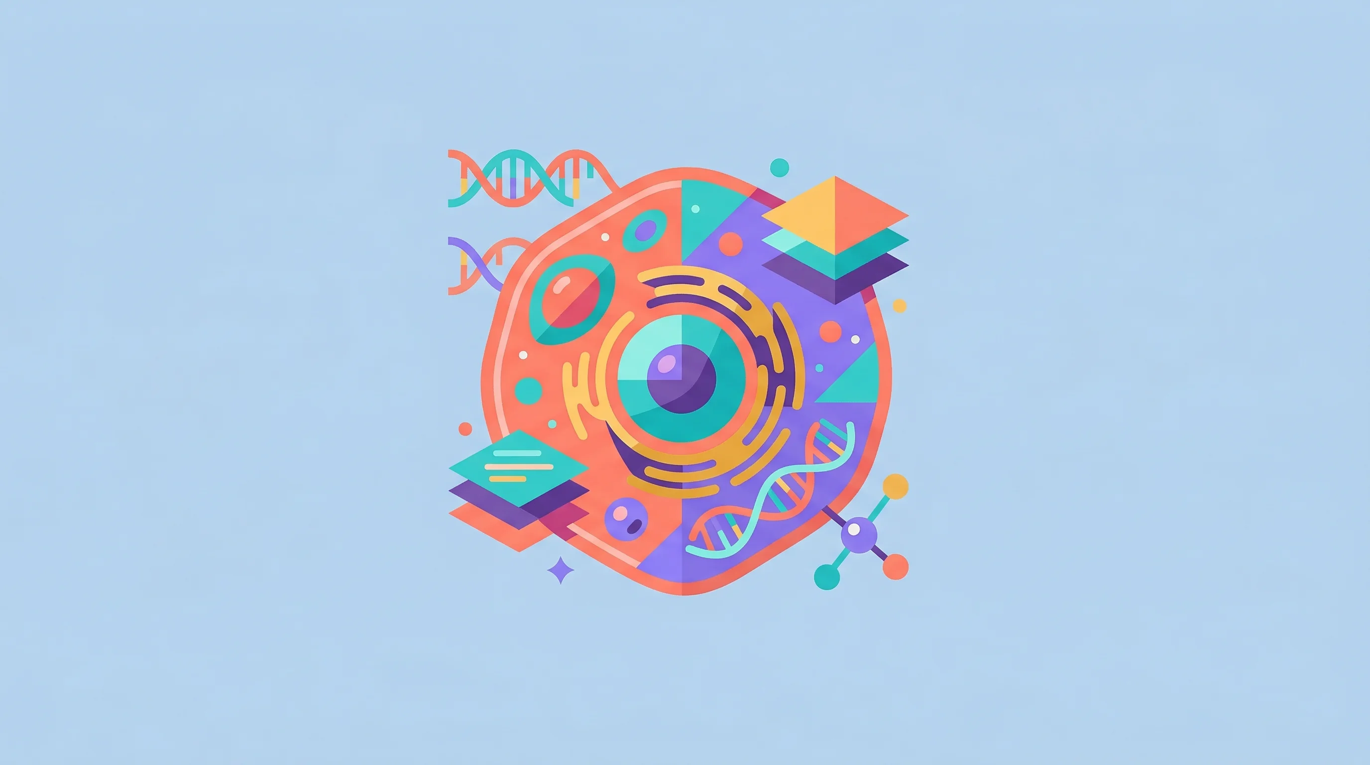 Digital illustration for article section "What Waiv Actually Does" in "Waiv Spins Out from Owkin with $33M for AI Cancer Diagnostics" - A clean, minimalist flat illustration conceptualizing multimodal AI in digital pathology, featuring ...