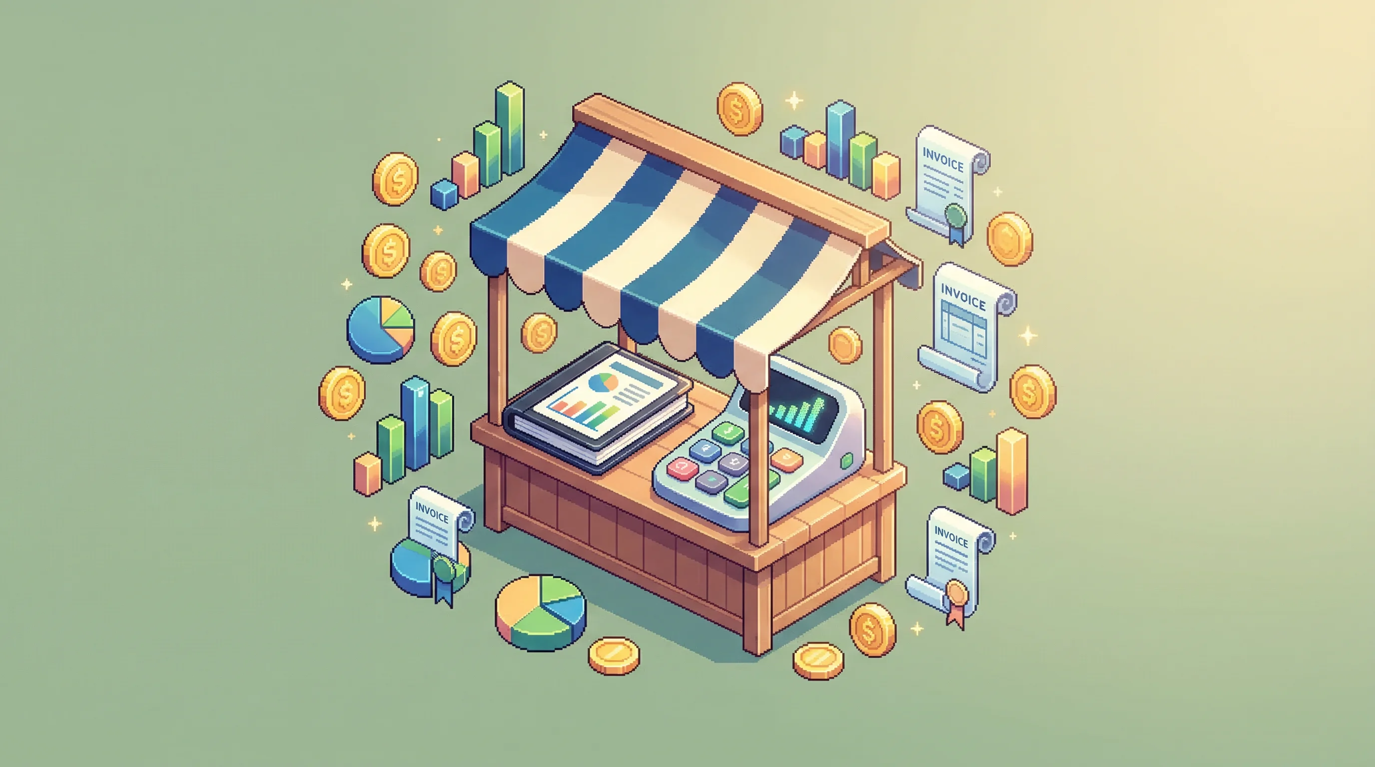 Digital illustration for article section "The Crowded, Noisy Market" in "FullSeam Launches AI 'Employee' to Automate Finance Busy Work" - A conceptual representation of a highly competitive financial automation marketplace, featuring a si...