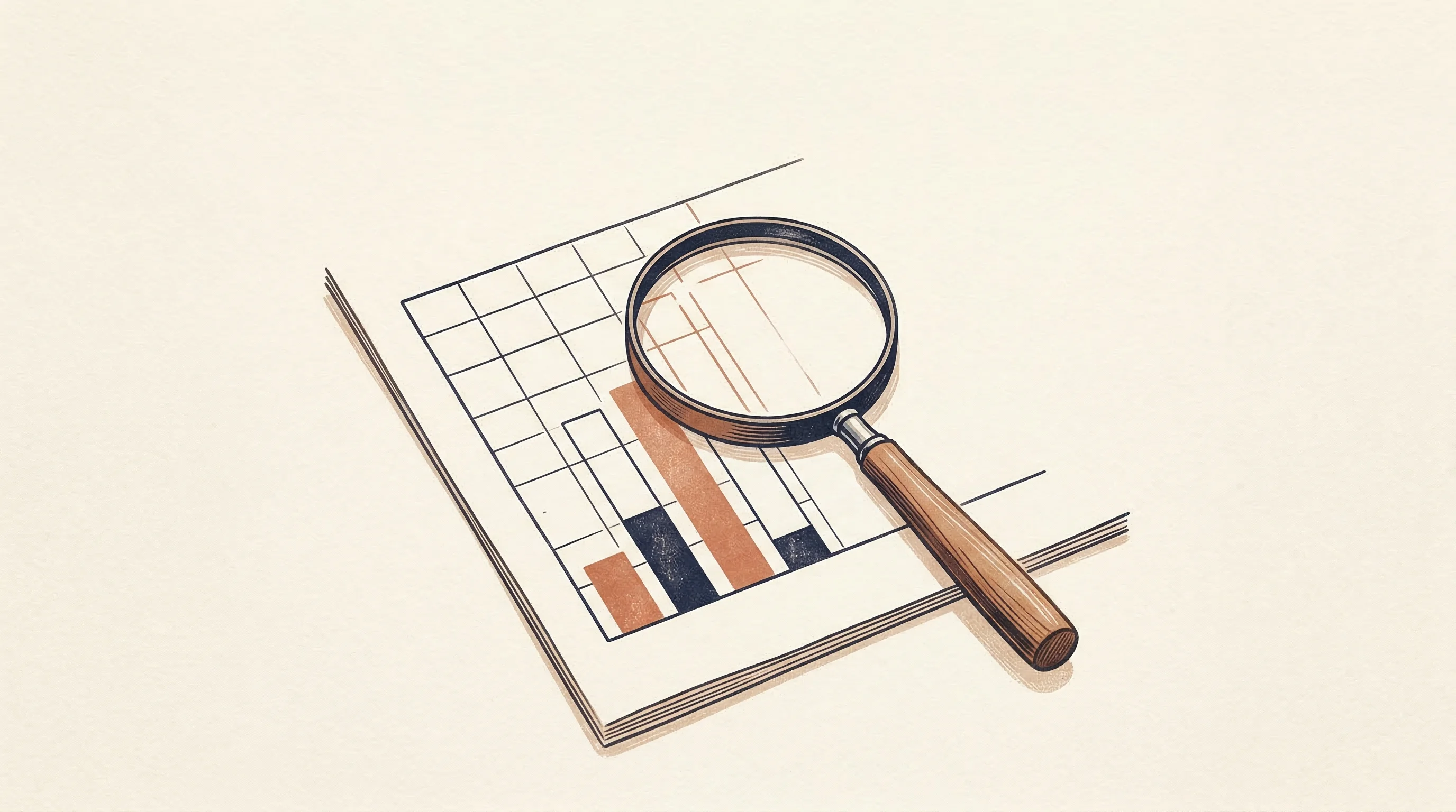 Digital illustration for article section "The Validation Problem" in "YC's Ruma Care Automates Prior Auths for $150K Biologic Drugs" - A conceptual illustration representing the search for validation and missing data, featuring a singl...