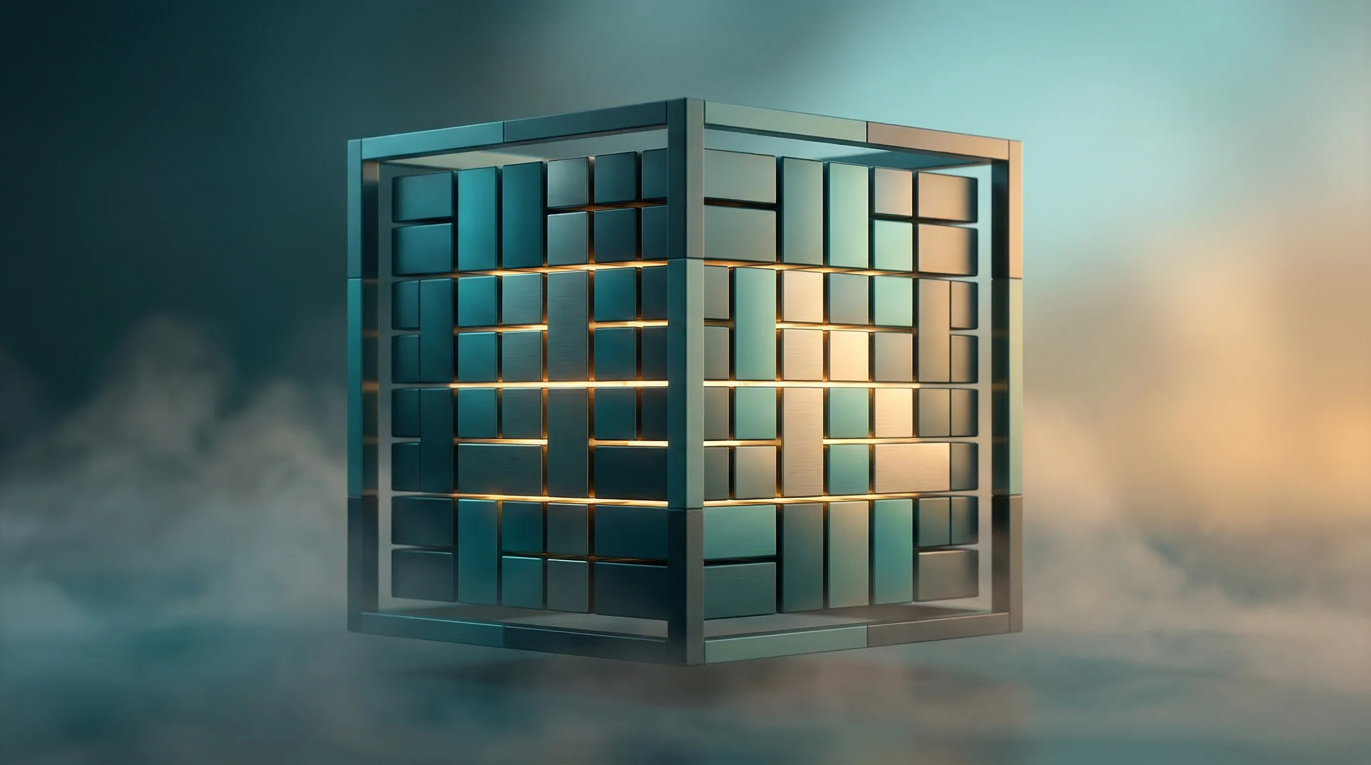 Digital illustration for article section "Two Products, One Bet on Underutilized Hardware" in "YC-Backed Cumulus Labs Launches Serverless GPU Cloud for AI Workloads" - A minimalist and highly detailed conceptual visualization of intelligent bin-packing and container o...