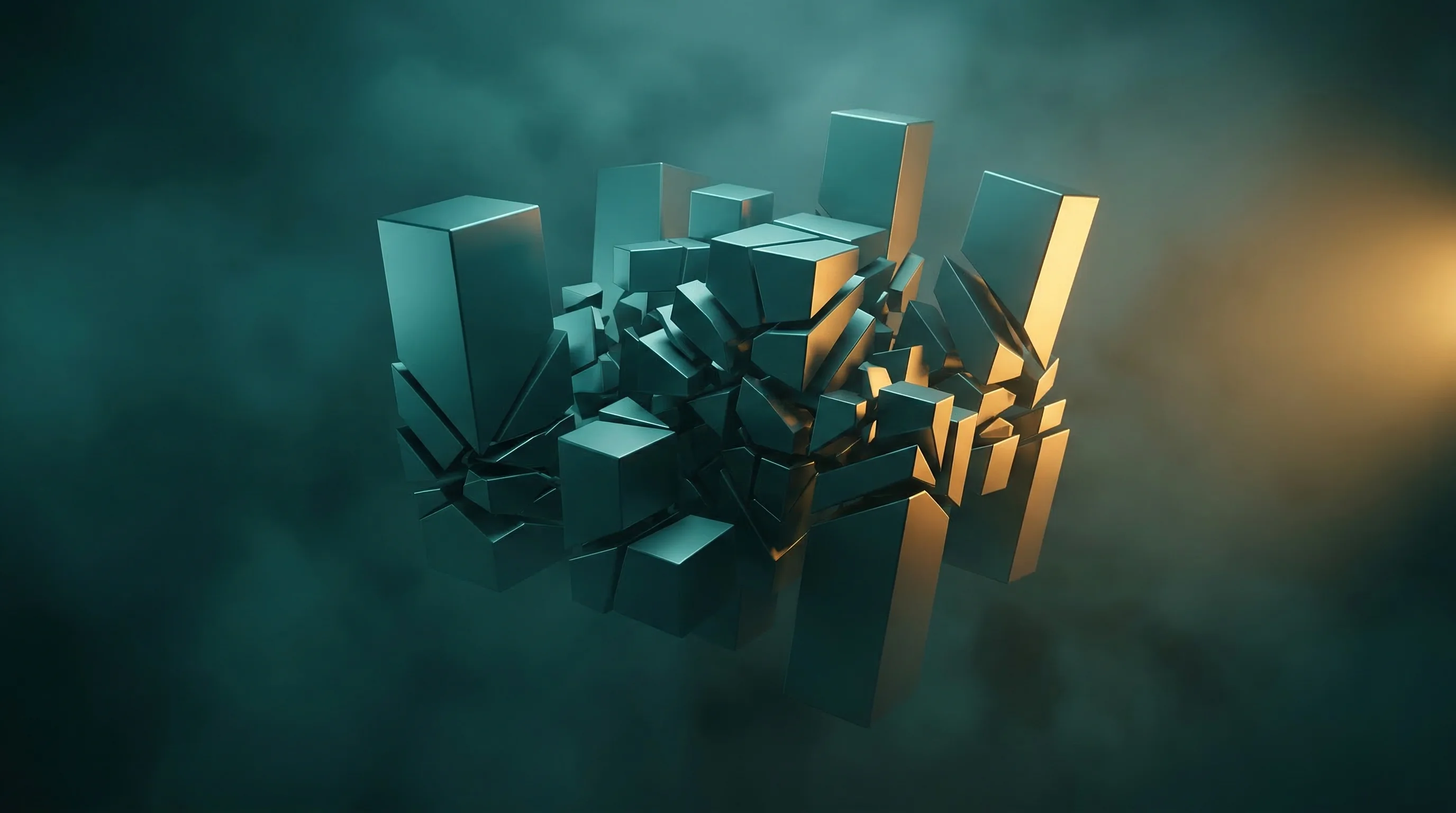 Digital illustration for article section "A Crowded, Fragmented Market" in "YC-Backed Cumulus Labs Launches Serverless GPU Cloud for AI Workloads" - A conceptual, minimalist representation of a crowded and fragmented cloud infrastructure market, fea...
