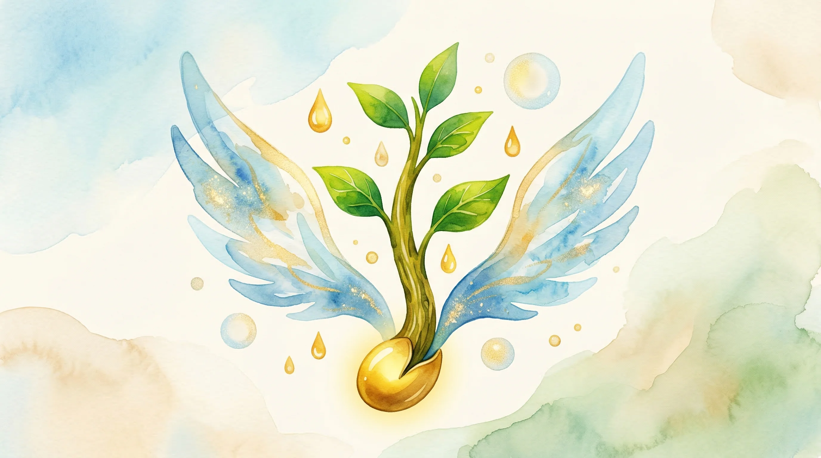 Digital illustration for article section "Angel-Heavy Beginnings" in "Mave Health's Neurotech Wearable Draws Blume Ventures Backing" - A minimal and conceptual illustration representing early-stage pre-seed funding and angel investment...