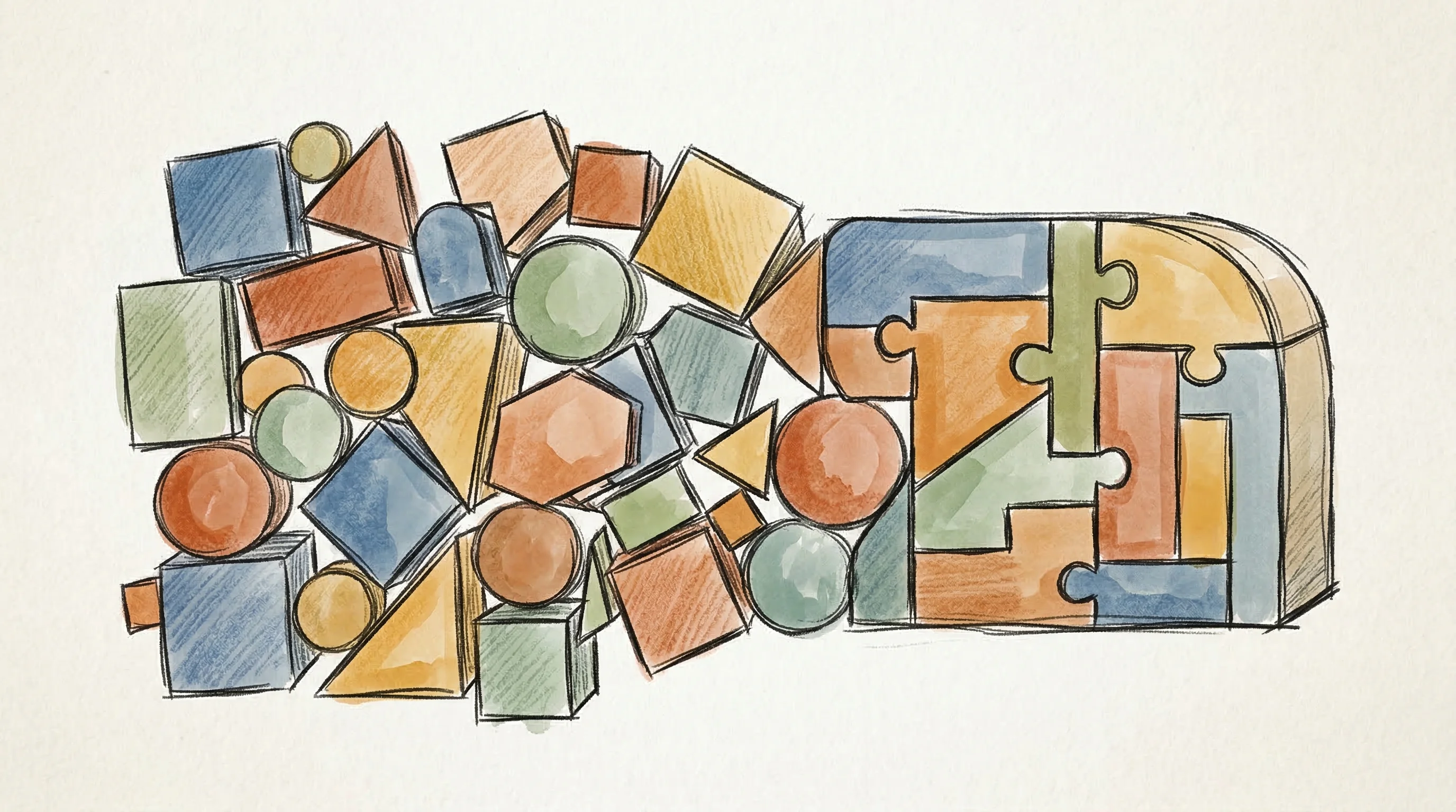 Digital illustration for article section "A Crowded, Consolidating Field" in "Respan Raises $5M from Google's AI Fund for Agent Monitoring" - A conceptual, clean illustration representing a crowded and consolidating market of AI startups, fea...