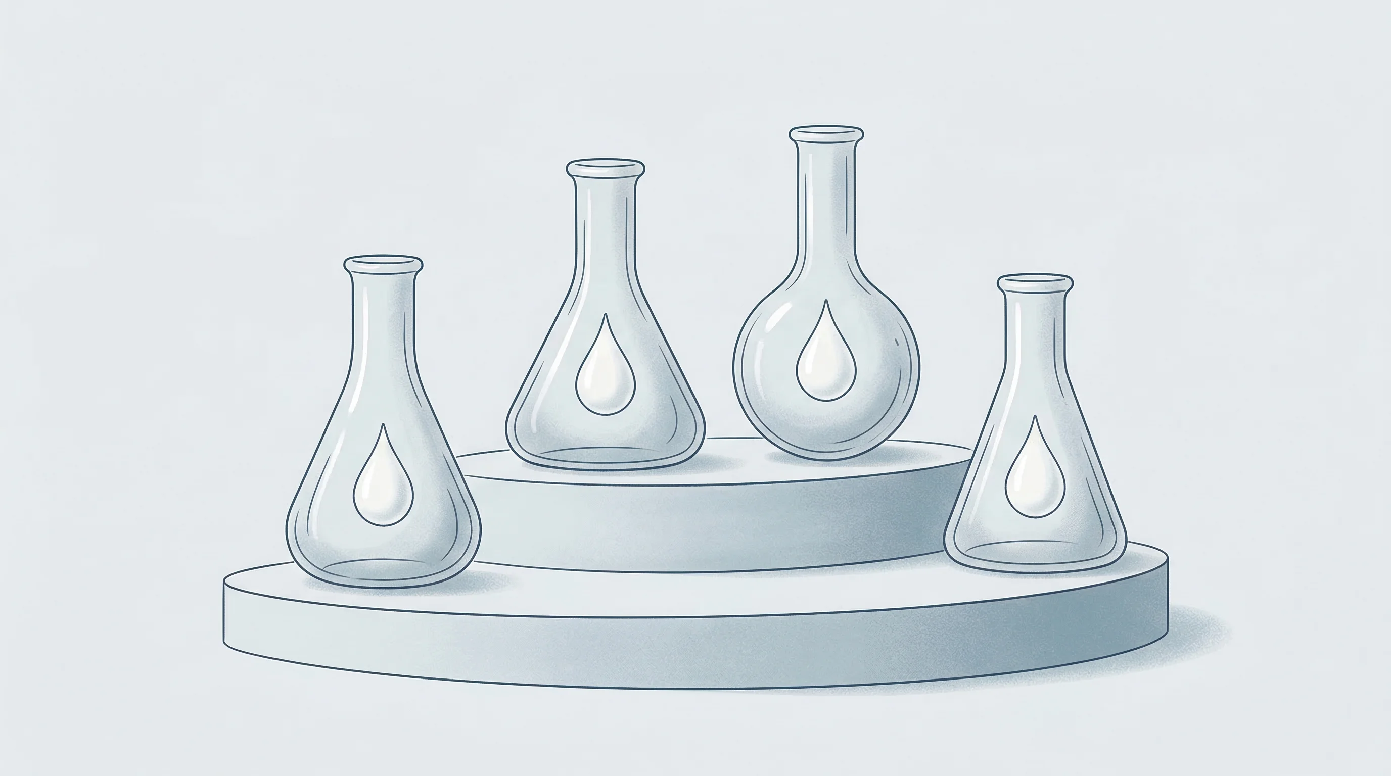 Digital illustration for article section "The Competitive Landscape" in "Verley Raises $38M Series A for Cow-Free Whey Protein Scale-Up" - A conceptual, minimalist illustration representing a competitive market landscape in precision-ferme...