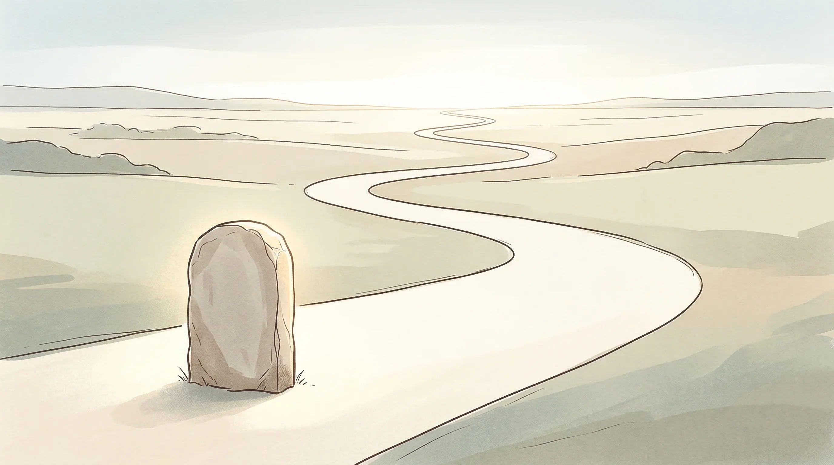 Digital illustration for article section "The Long Game" in "ZILO Raises $27M to Replace 20-Year-Old Fund Administration Systems" - A conceptual and minimal illustration of a long, winding path stretching endlessly toward a bright, ...