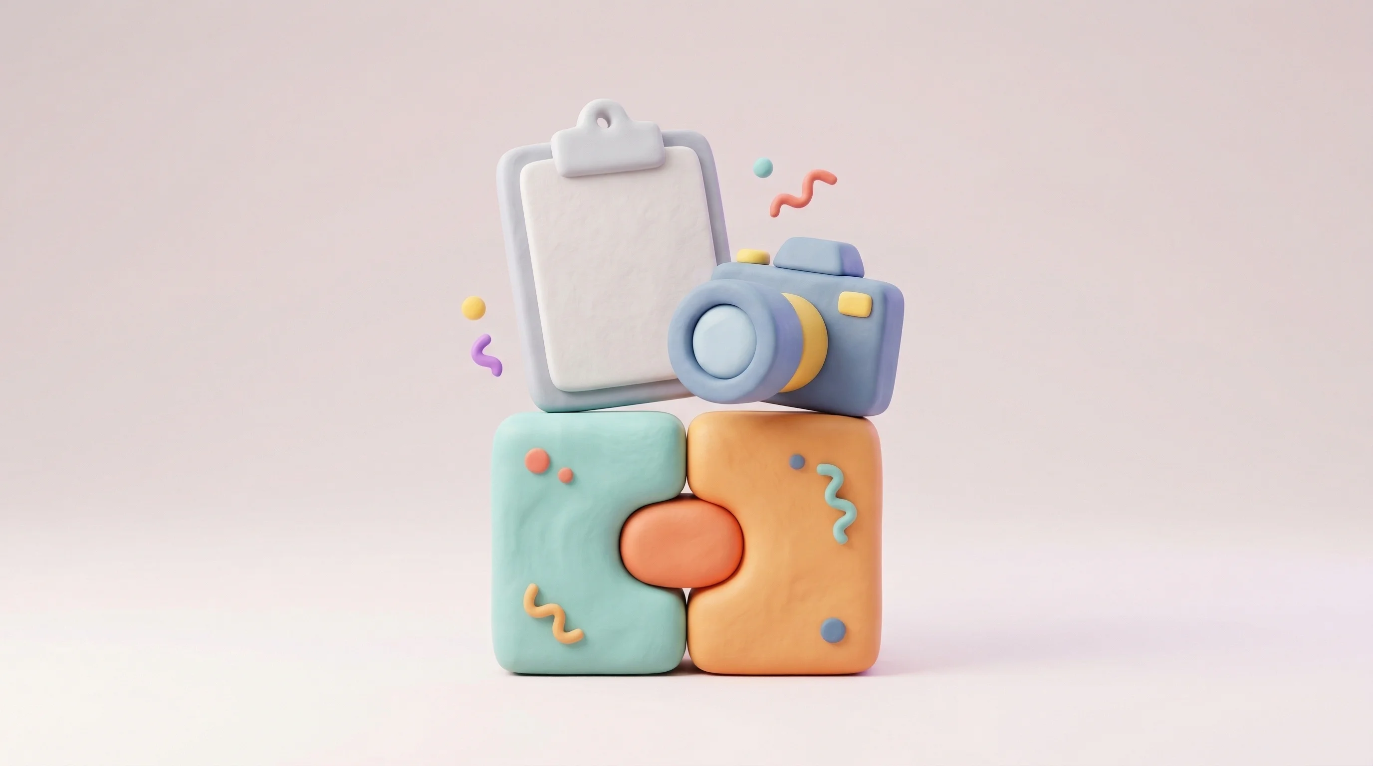 Digital illustration for article section "The Founders" in "Belgium's Ringtime Raises €1.8M for Voice AI That Screens Blue-Collar Workers" - A minimalist, conceptual 3D illustration representing the collaborative foundation of a startup and ...