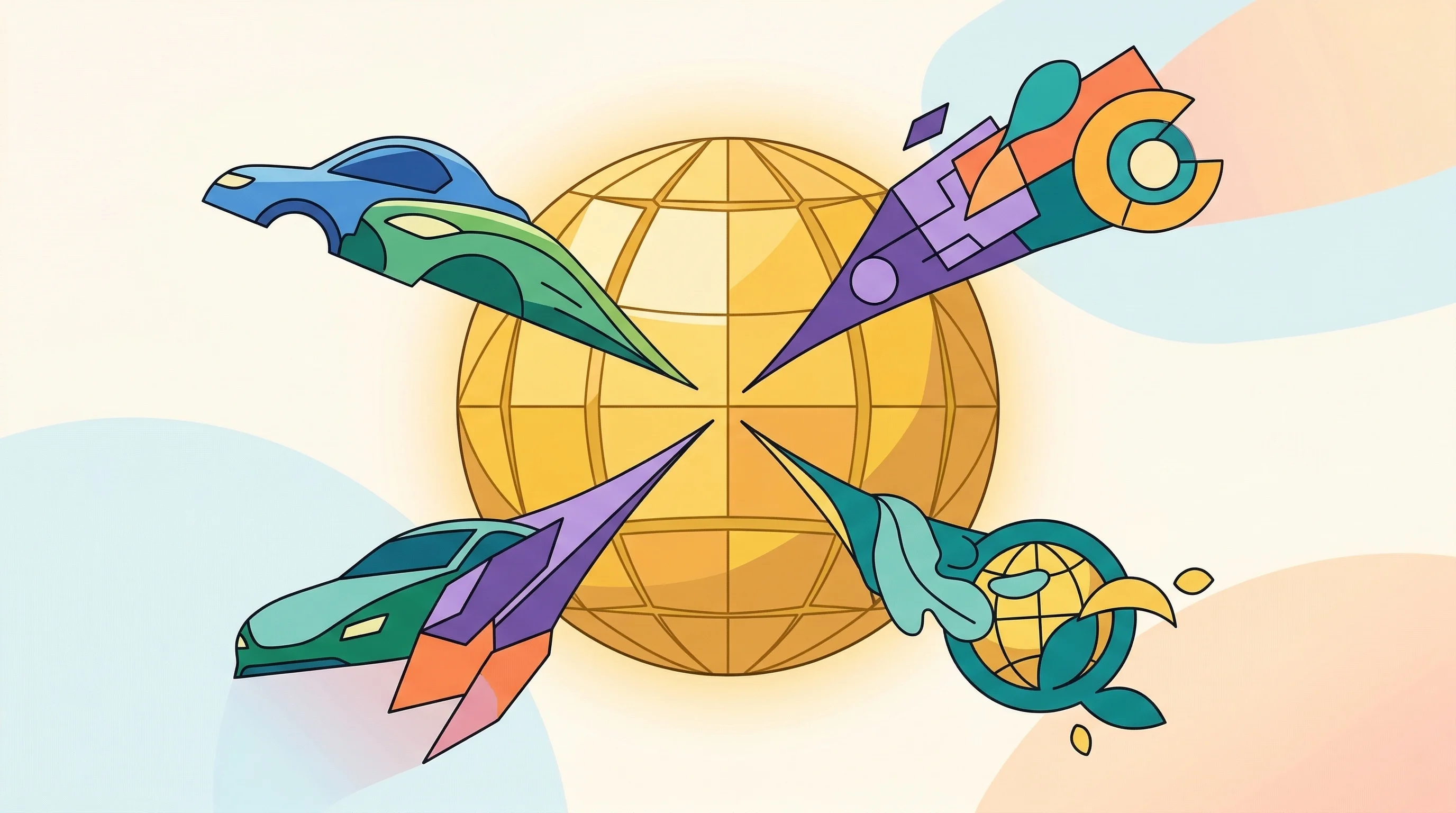 Digital illustration for article section "The Money Behind the Mission" in "Yann LeCun's AMI Labs Raises Record $1.03B European AI Seed Round" - A minimalist and expressive illustration blending flat design and Japanese manga aesthetics, depicti...