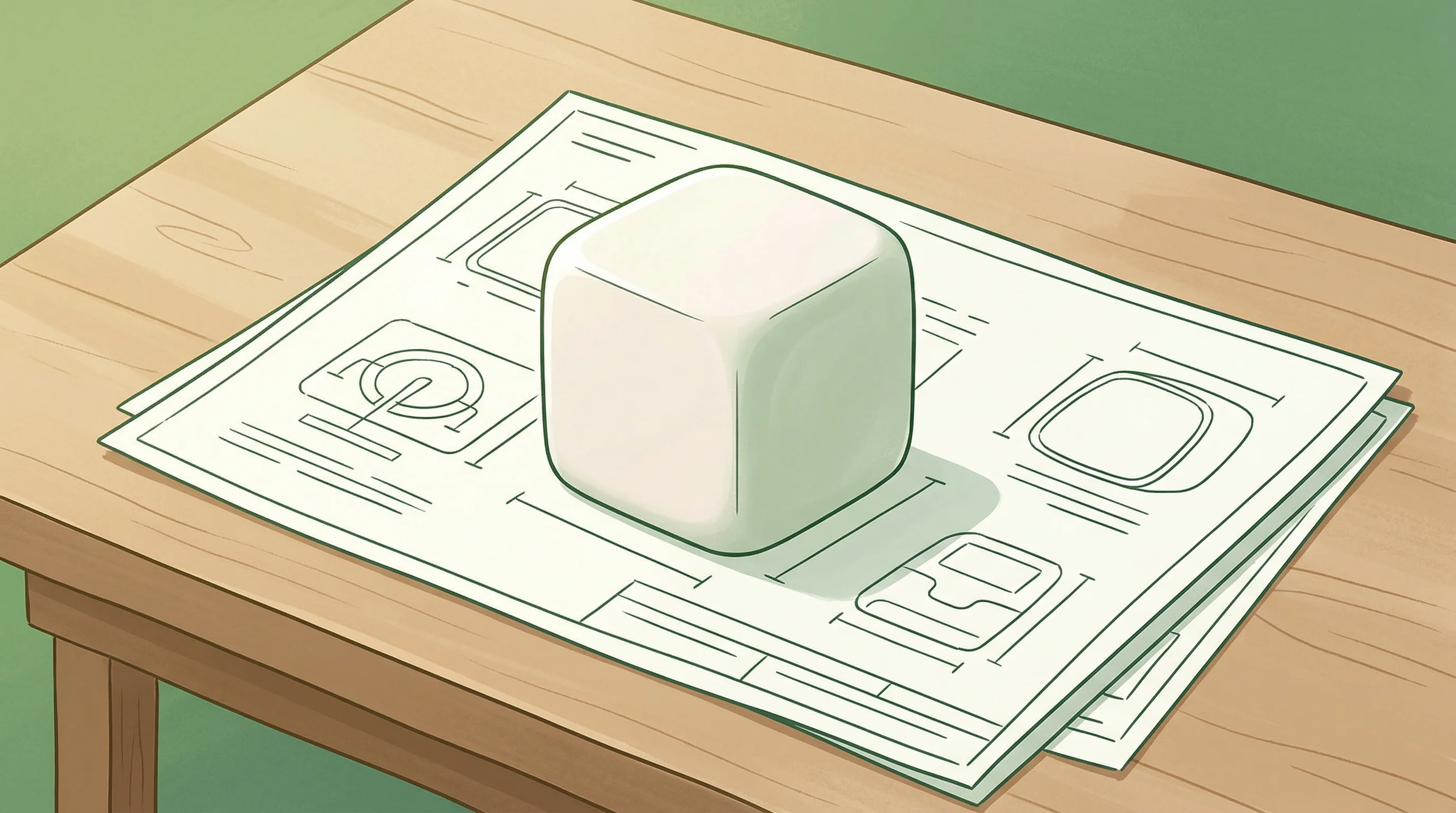 Digital illustration for article section "From Pentagon R&D to Commercial Product" in "Carecubes Raises $6.5M for Portable Isolation Units Amid Measles Surge" - A minimalist and conceptual illustration of a smooth, pristine medical device shaped like a soft, ta...