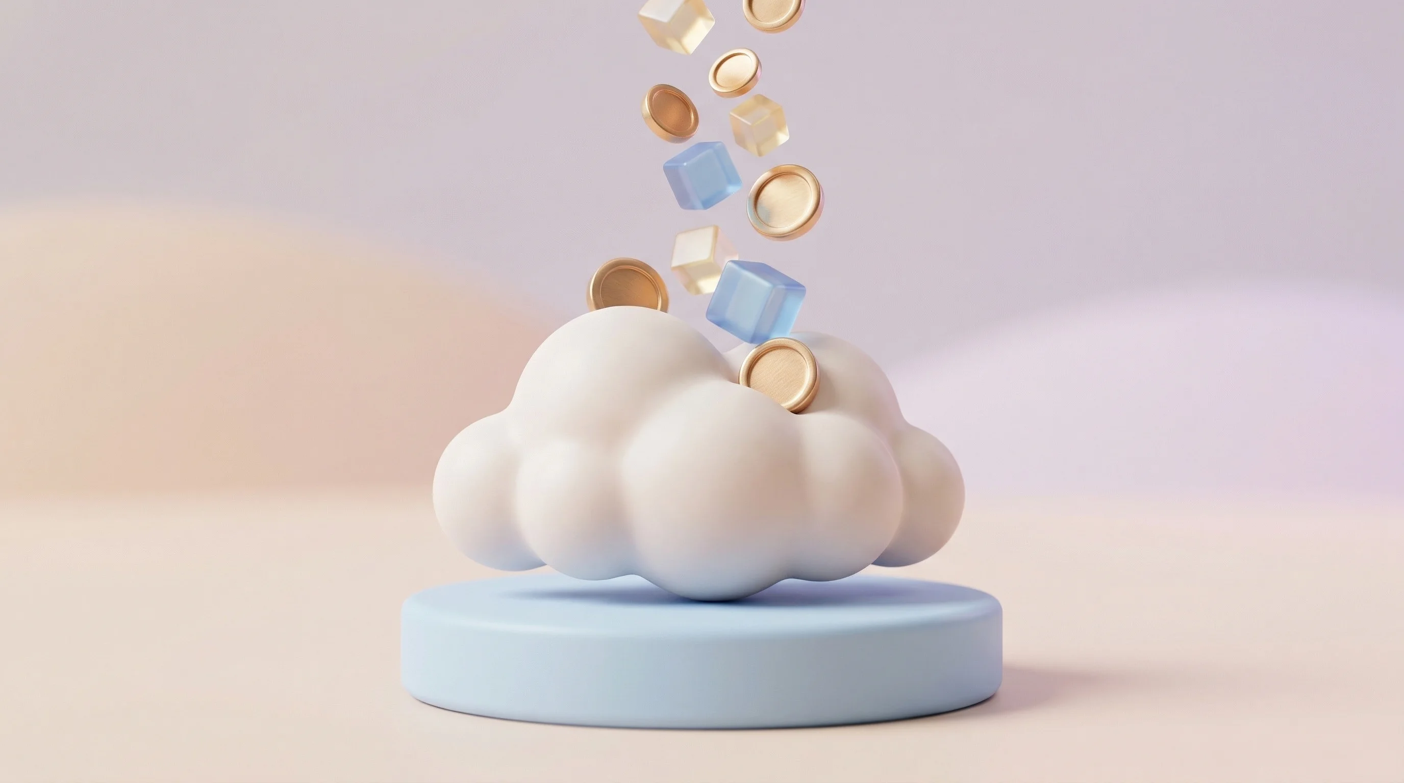 Digital illustration for article section "Content Section 4" in "Hosted·ai Raises $19M to Build 'Operating System' for GPU Clouds" - A beautifully crafted 3D miniature diorama representing capital flowing into the neocloud sector, fe...