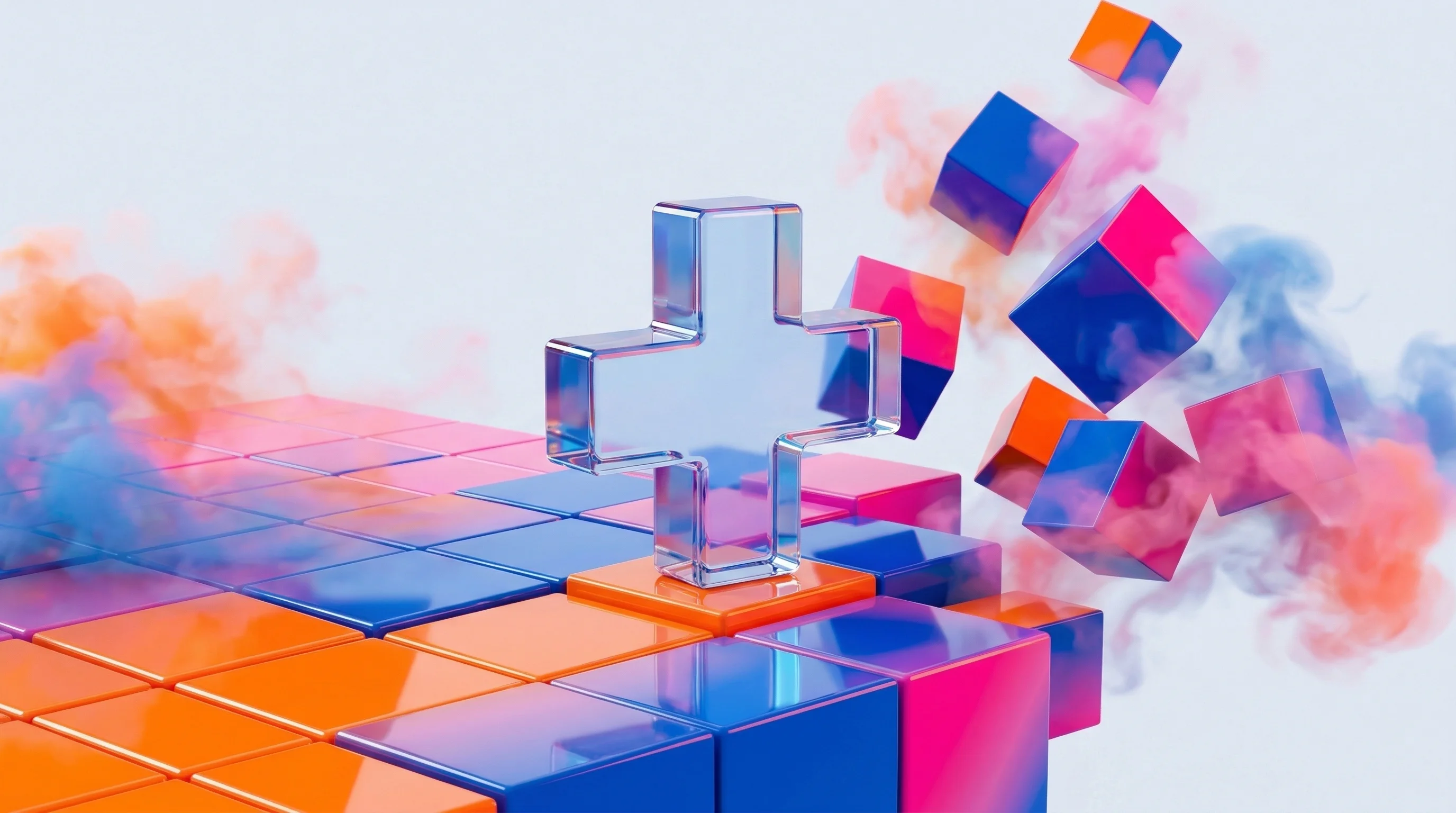 Digital illustration for article section "What Comes Next" in "Agora Care Raises $2.4M Seed for Swiss Medical Data Platform" - A conceptual, minimalist, and modern representation of healthcare data entering a new, fragmented ma...
