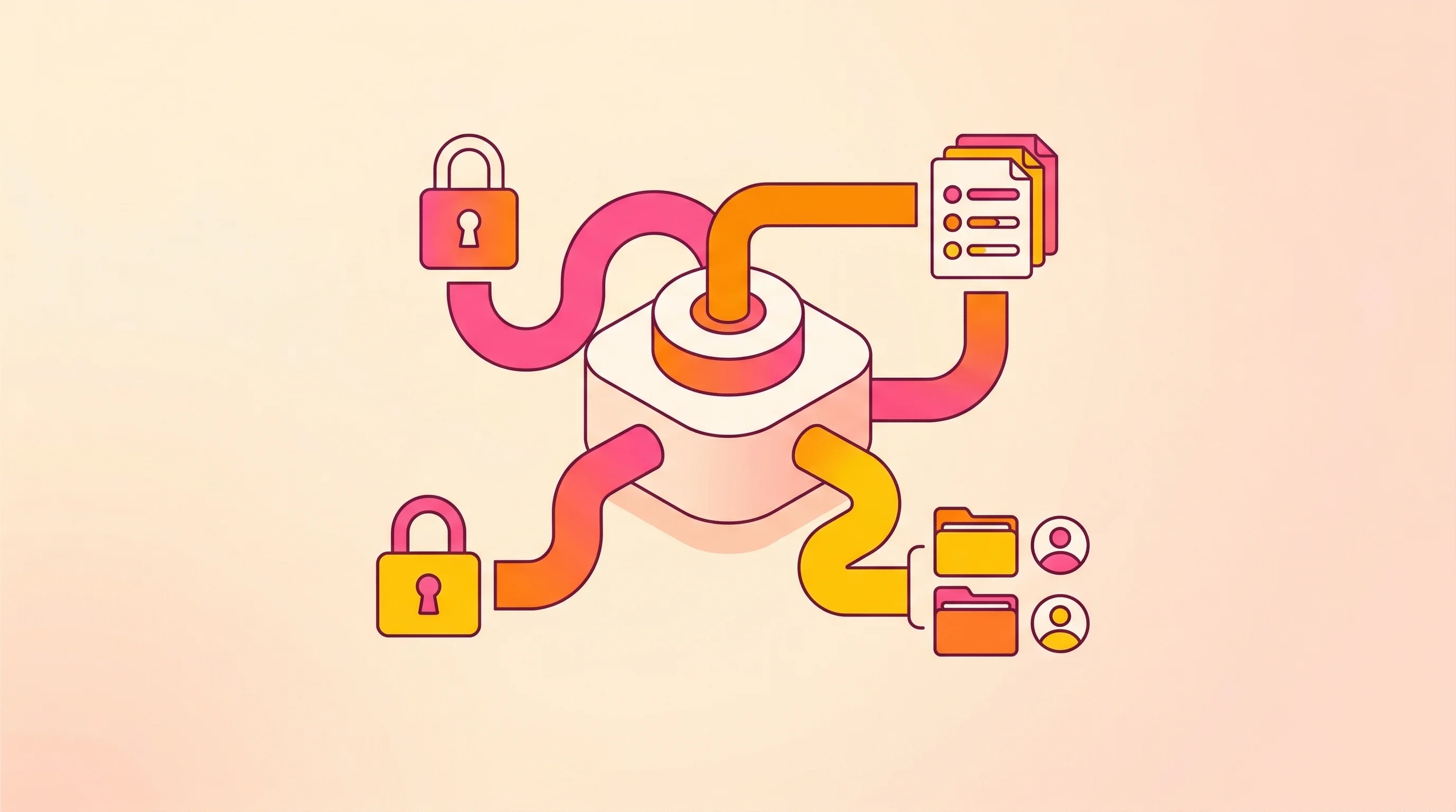 Digital illustration for article section "Enterprise Plumbing, Fast" in "Lovable's $6.6B Bet: From AI Coding Tool to 'Business OS'" - A modern commercial illustration conceptualizing fast enterprise infrastructure and digital plumbing...