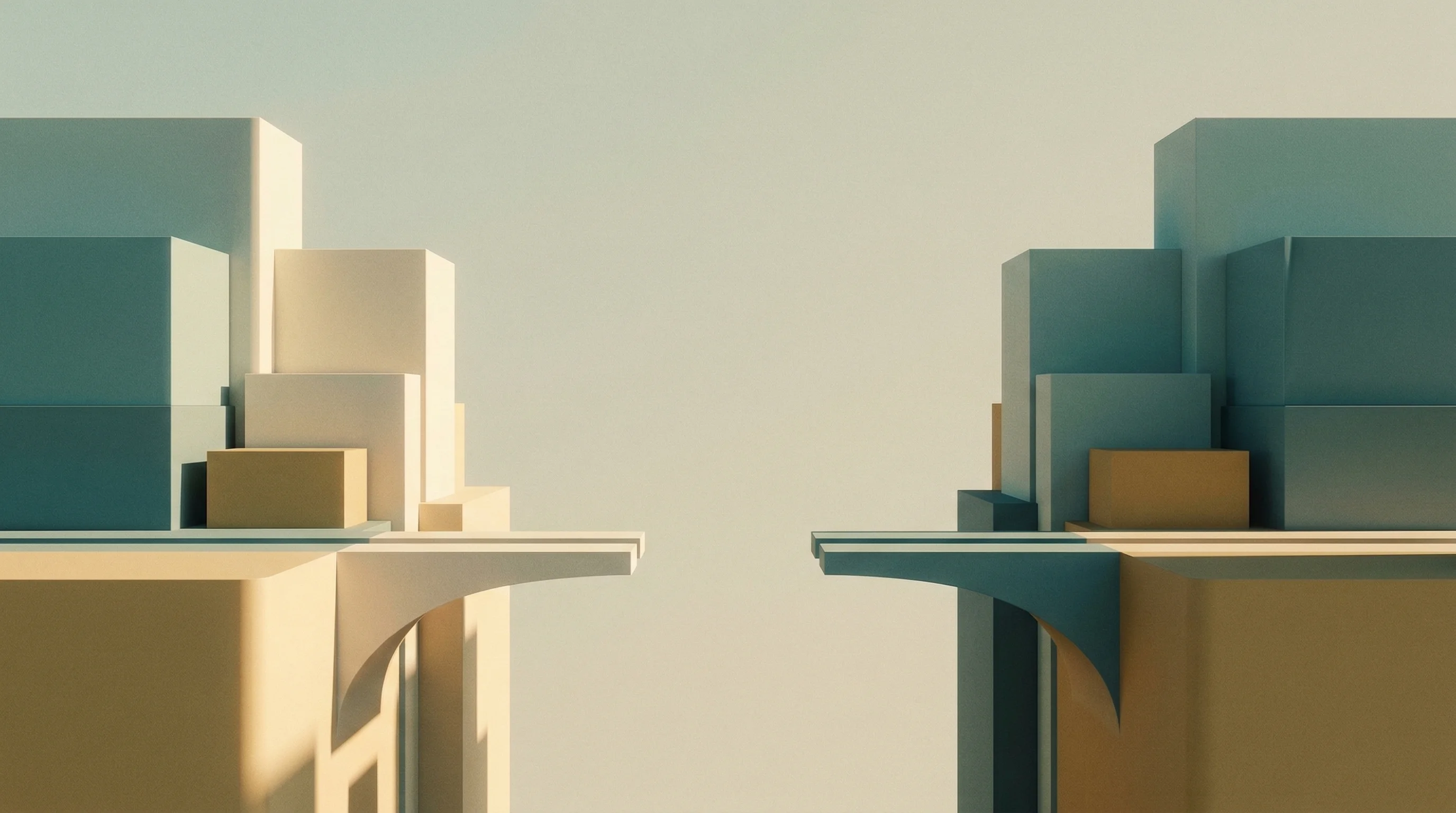 Digital illustration for article section "The Infrastructure Gap" in "YC-Backed RunAnywhere Launches Platform for On-Device AI at Scale" - A clean, minimalist conceptual representation of an infrastructure gap and connective tissue, featur...