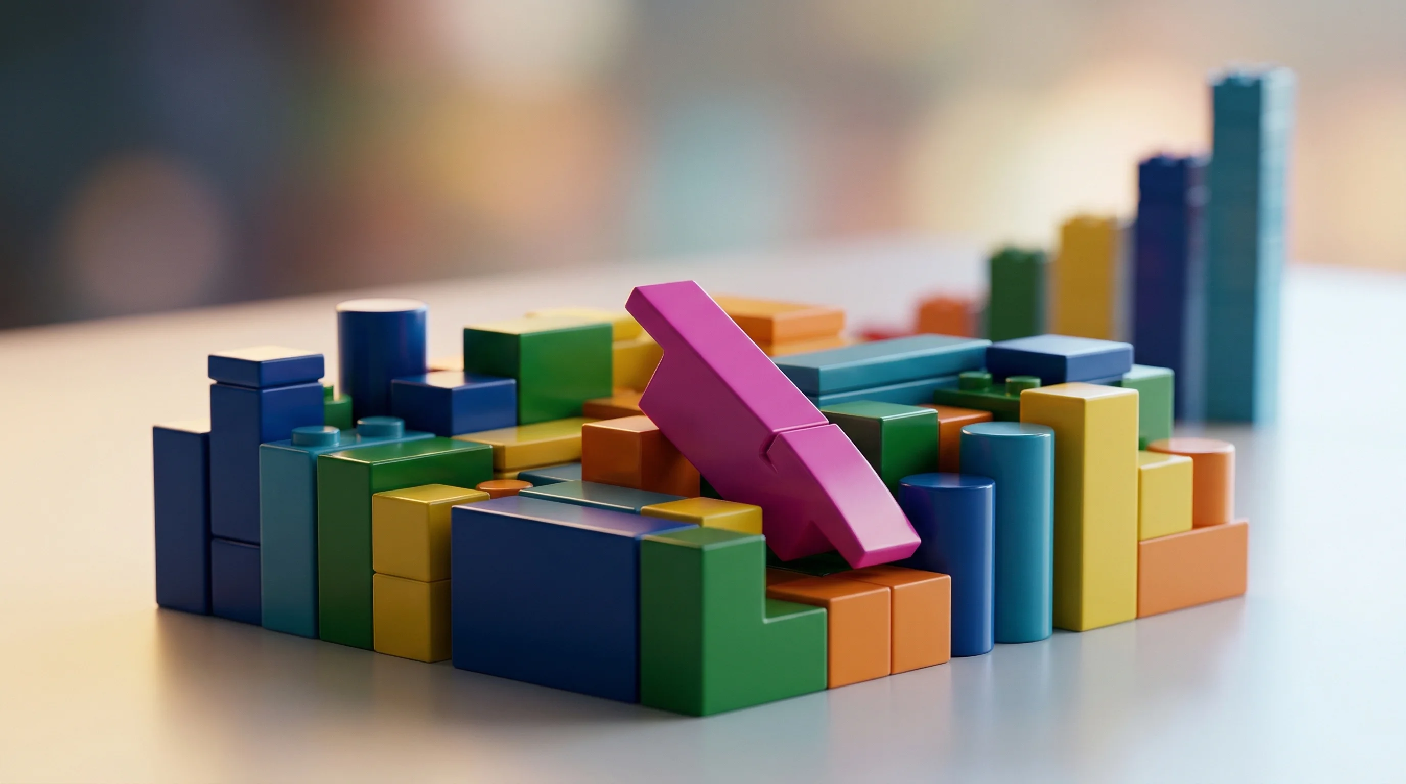 Digital illustration for article section "A Crowded, Evolving Market" in "Deeptrace Raises $5M to Build AI Agents That Resolve Production Alerts" - A conceptual macro shot of a dense, evolving market landscape represented by a tightly packed, vibra...