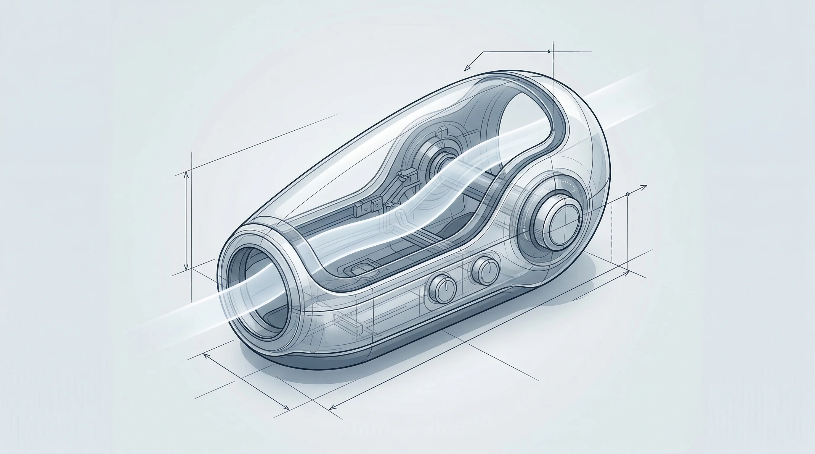 Digital illustration for article section "Testing in Production, Without the Terror" in "YC-Backed Sentrial Tackles AI Agent Failures with Production Monitoring" - A clean, minimal composition featuring a single, elegant, transparent calibration chamber that repre...