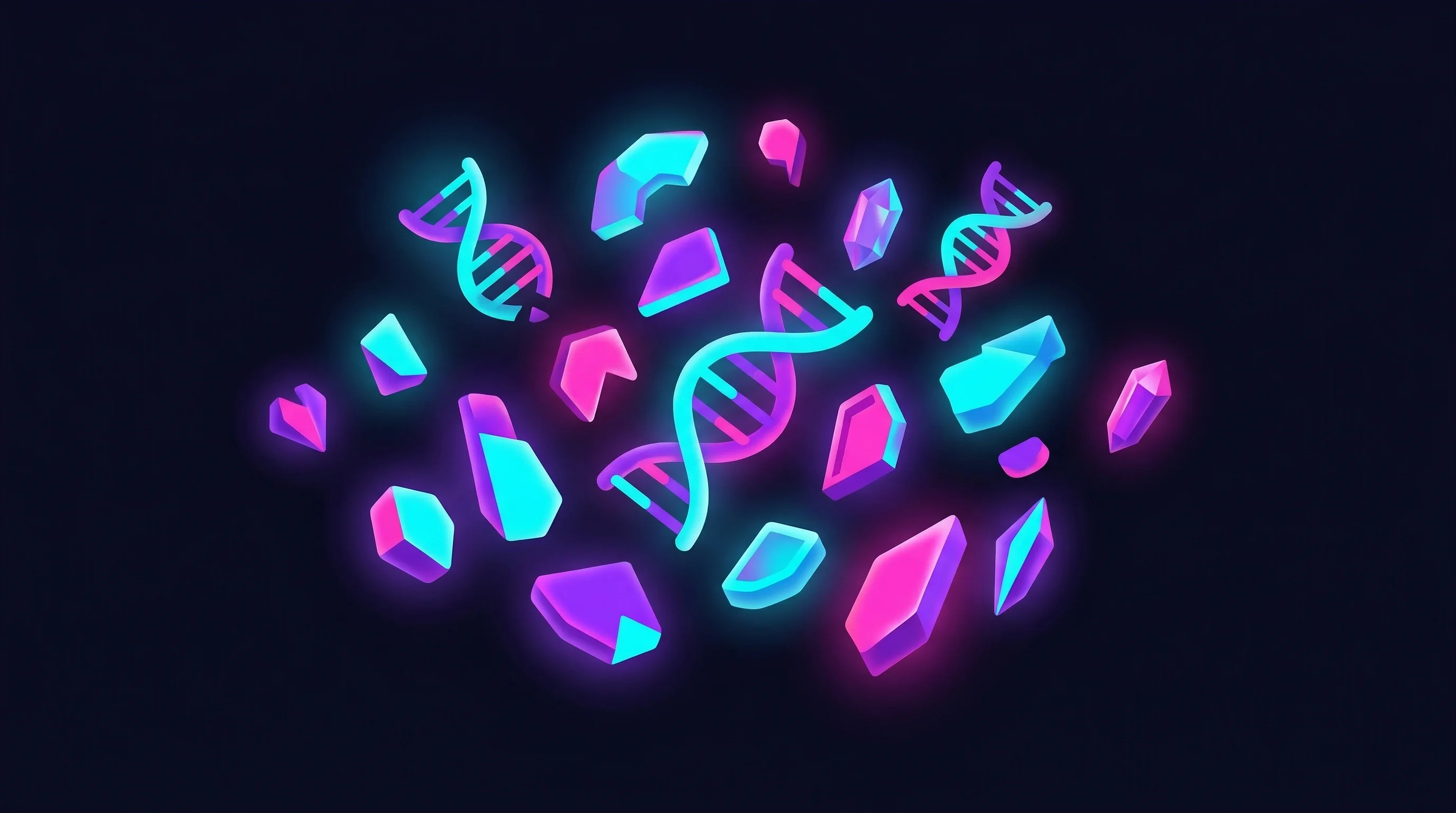 Digital illustration for article section "A Crowded but Fragmented Market" in "Manifold Raises $18M Series B for Life Sciences AI Platform" - A conceptual, minimal, and abstract representation of a crowded yet fragmented genomics and data int...