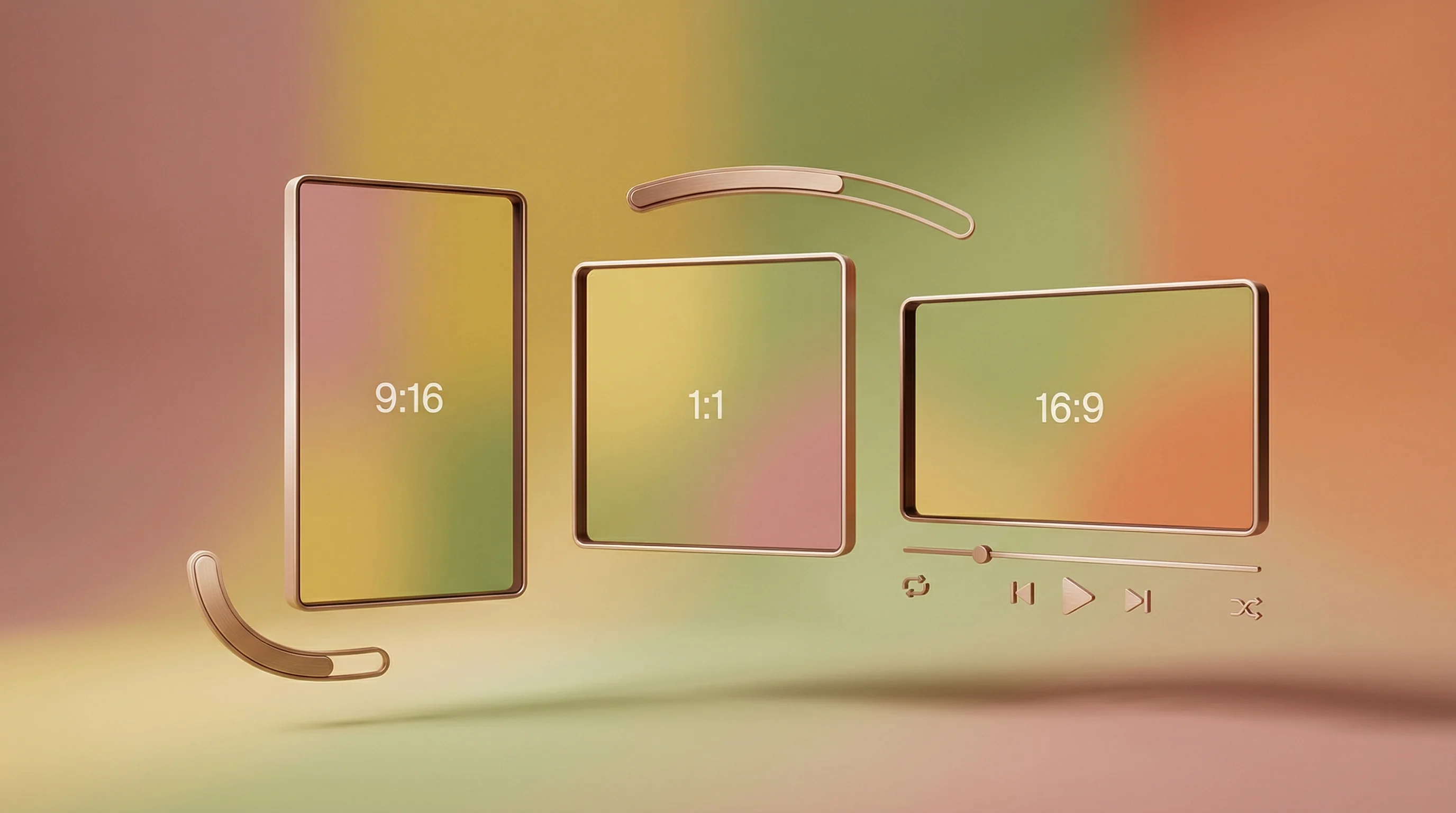 Digital illustration for article section "Templates That Tell a Story" in "Lovable Expands Beyond Apps with Multi-Task AI Agent Features" - A minimalist and conceptual representation of a modern video editing template, featuring a clean, el...