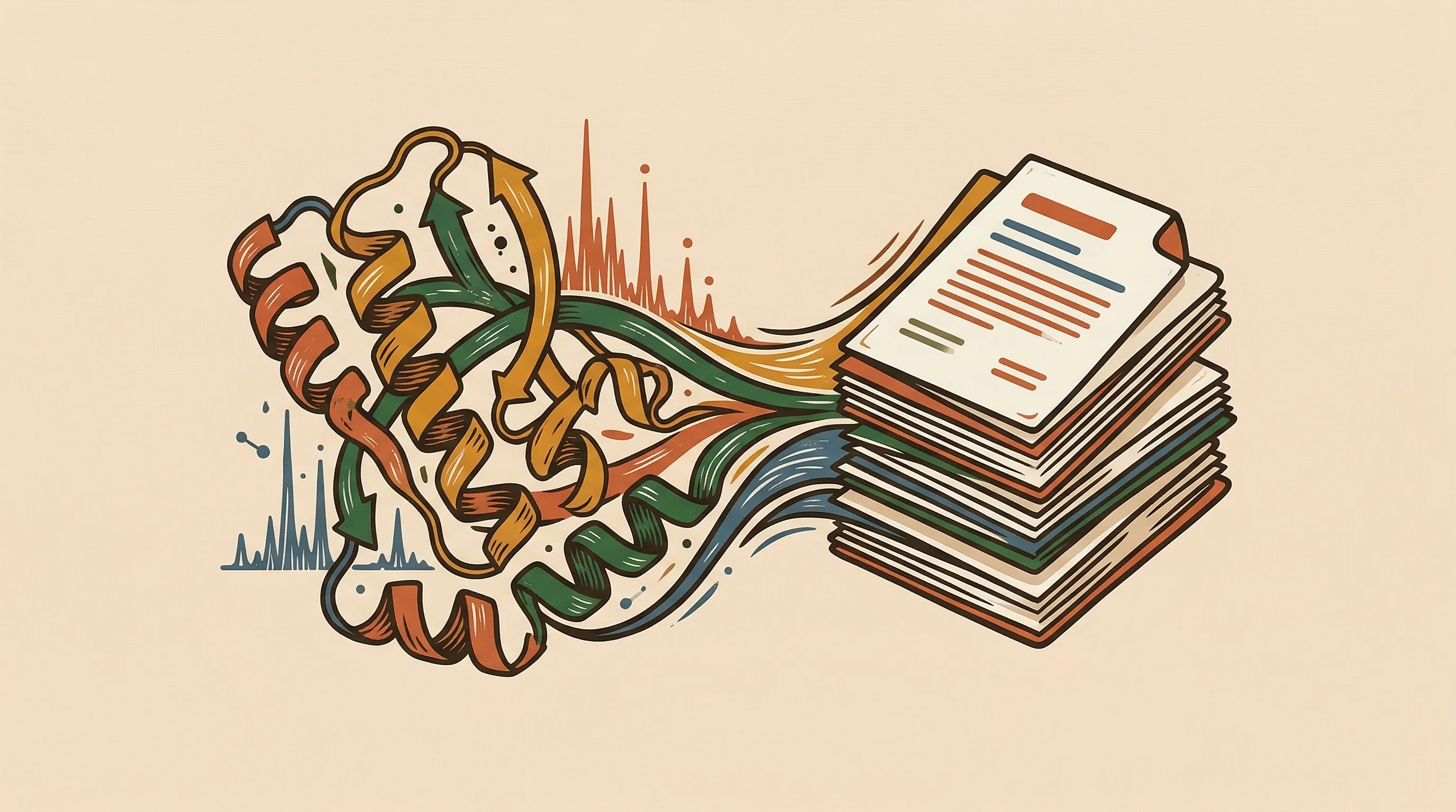 Digital illustration for article section "The Y Combinator Pitch" in "AI Platform Tackles Drug Development's Protein Characterization Bottleneck" - A clean, minimalist conceptual illustration representing the rapid transformation of complex scienti...