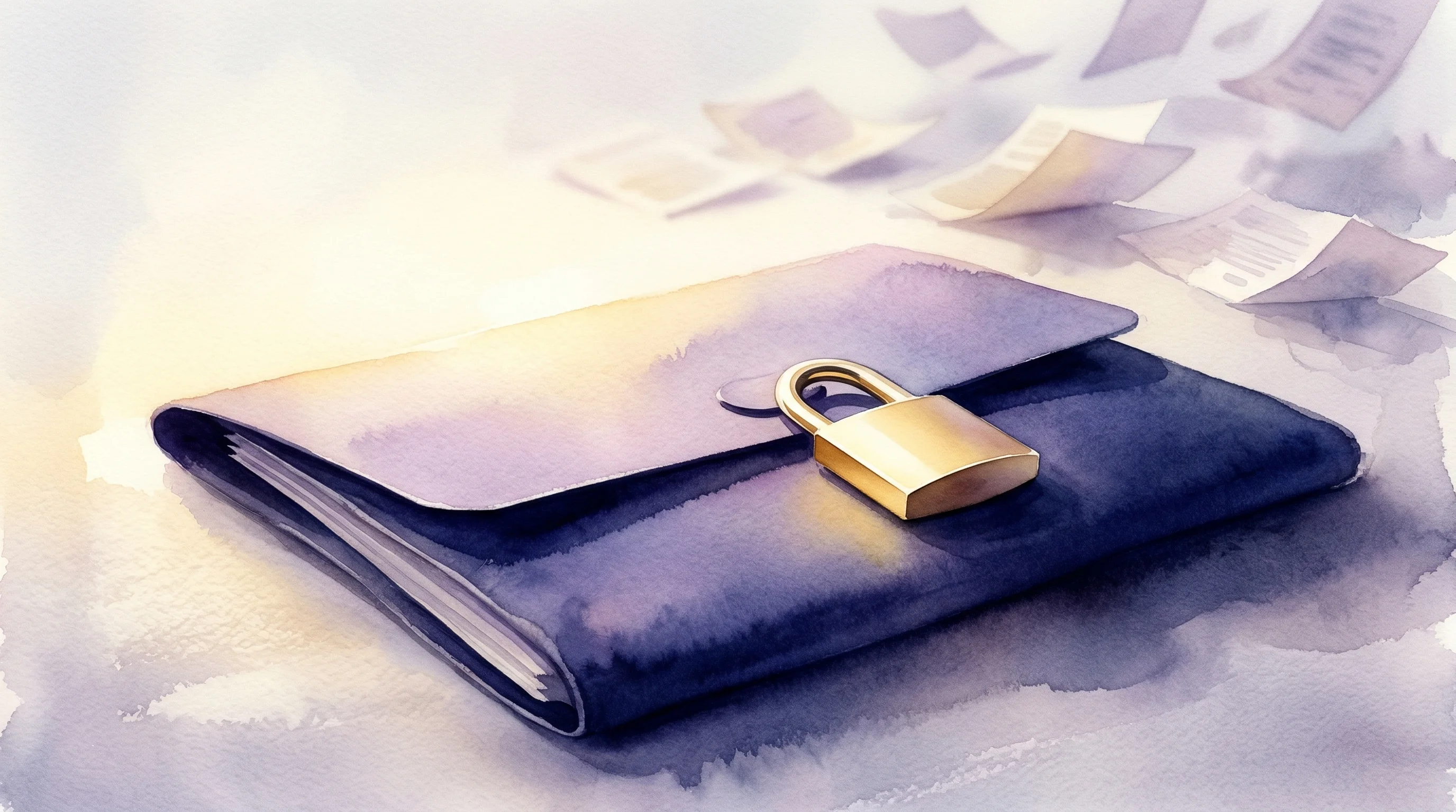 Digital illustration for article section "The Privacy Problem No One Solved" in "OpenCode Launches Open-Source AI Coding Agent to Challenge Copilot" - A conceptual, modern still life of a sleek, minimalist padlock gently securing a pristine, closed fo...