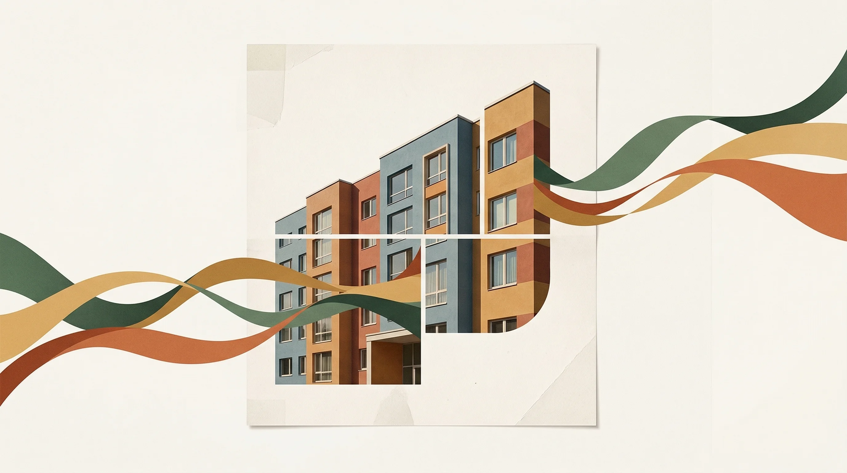Digital illustration for article section "What the Platform Actually Does" in "VerbaFlo Raises $7M Seed to Scale AI Leasing Platform Globally" - A conceptual and minimalist surreal digital collage representing an intelligent communications platf...