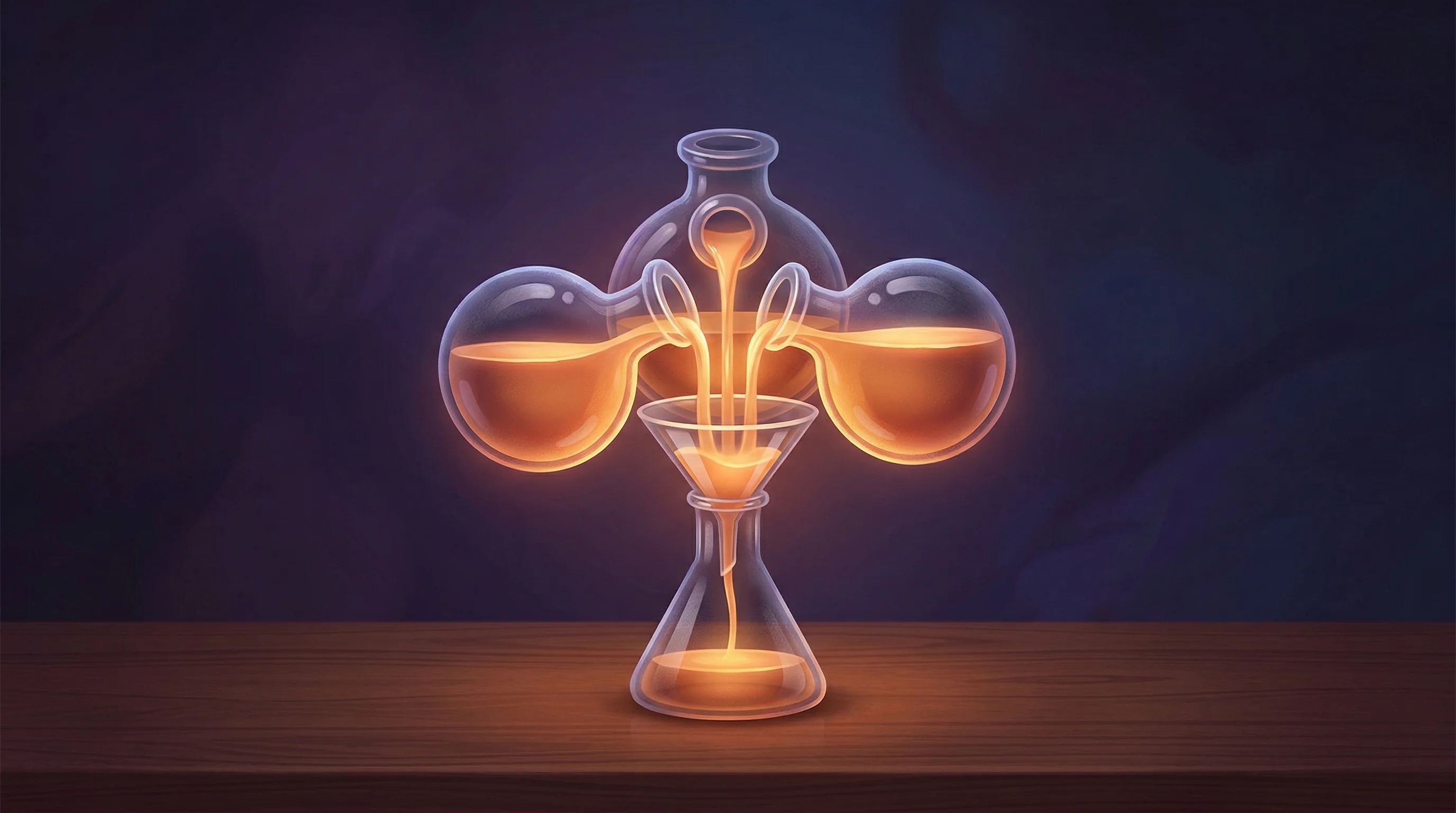 Digital illustration for article section "Three Scientists Walk Into Y Combinator" in "AI Shifted Drug Development's Bottleneck—This Startup Wants to Fix It" - A conceptual and minimalist digital illustration representing a science-focused startup incubator, f...