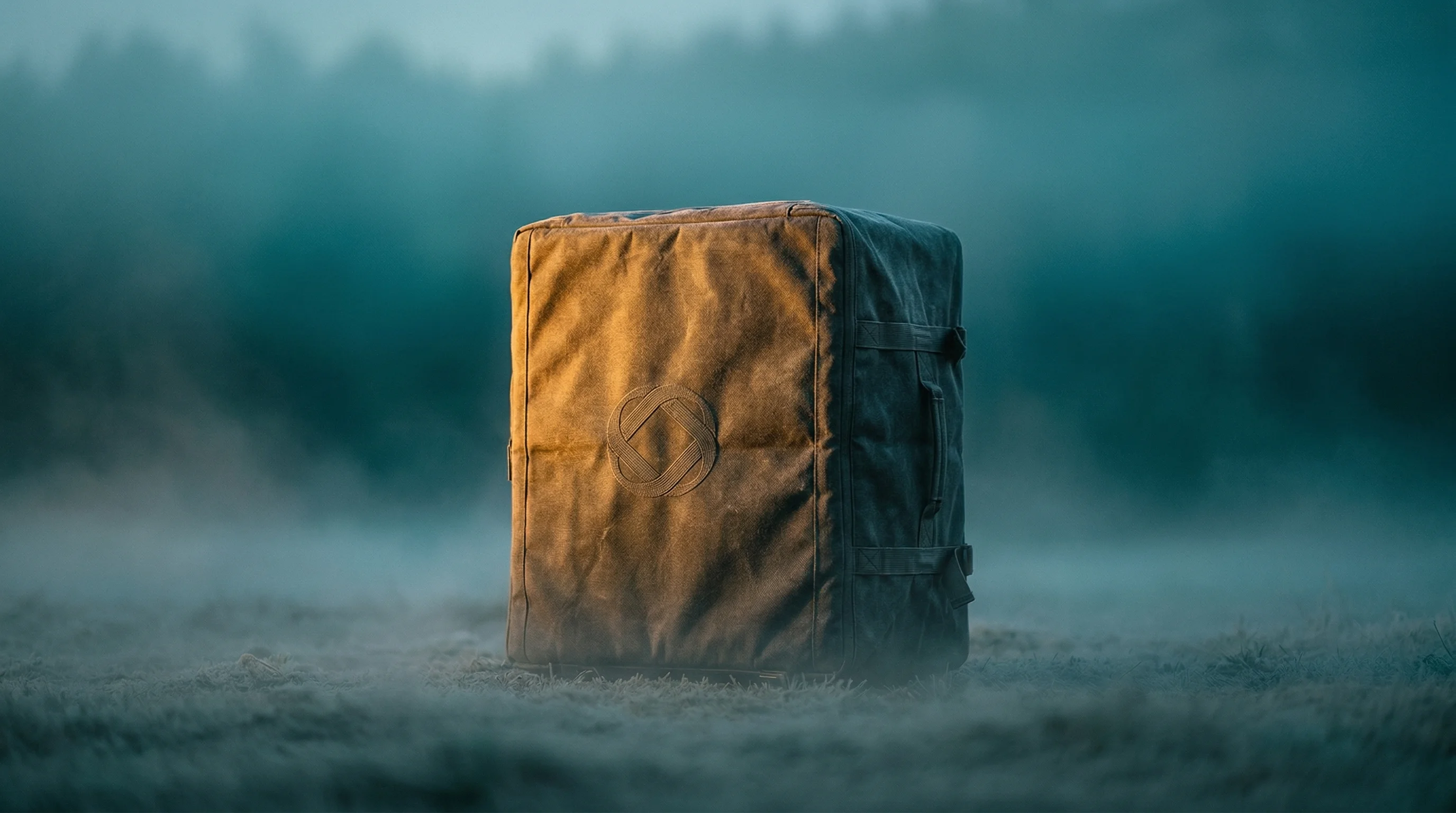 Digital illustration for article section "A Modest Track Record, Growing Ambitions" in "Looping Raises $2.1M to Scale Reusable Packaging in Construction" - A sleek, heavy-duty reusable industrial transport cover, symbolizing a sustainable circular economy ...
